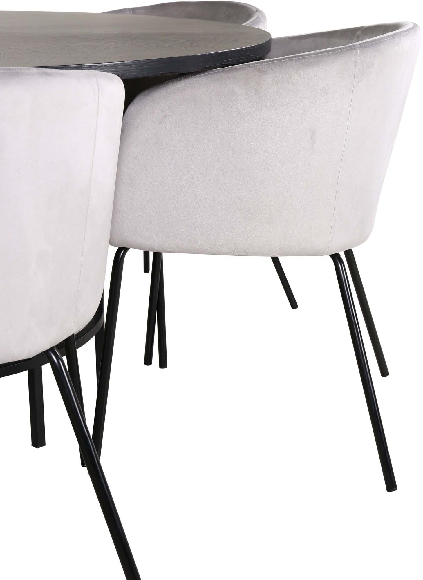 Esszimmerset Copenhagen + Berit ⌀140cm/6St. in Schwarzgrau präsentiert im Onlineshop von KAQTU Design AG. Esszimmerset ist von Venture Home