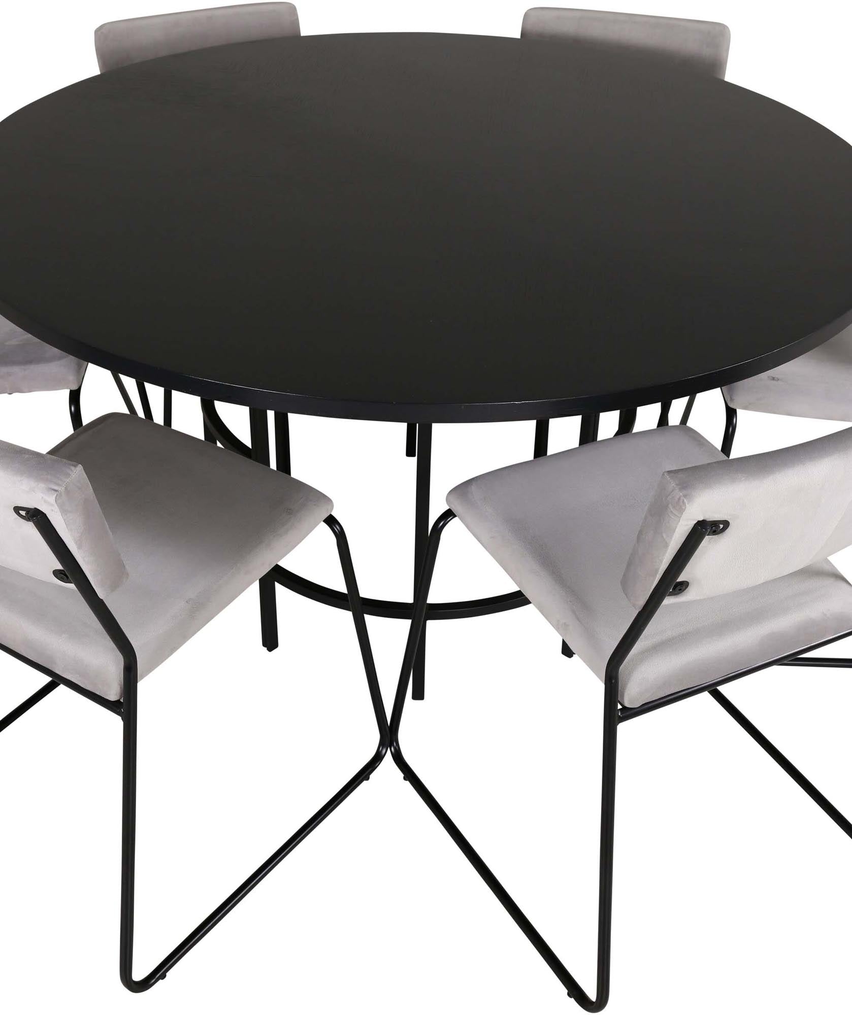 Esszimmerset Copenhagen + Kenth ⌀140cm/6St. in Schwarz präsentiert im Onlineshop von KAQTU Design AG. Esszimmerset ist von Venture Home