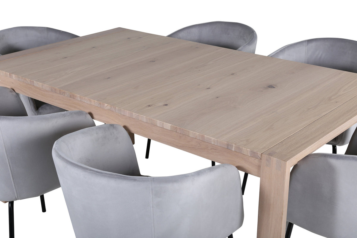 Slider Esszimmerset ausziehbar + Berit 170cm/6St. in Schwarzgrau präsentiert im Onlineshop von KAQTU Design AG. Esszimmerset ist von Venture Home