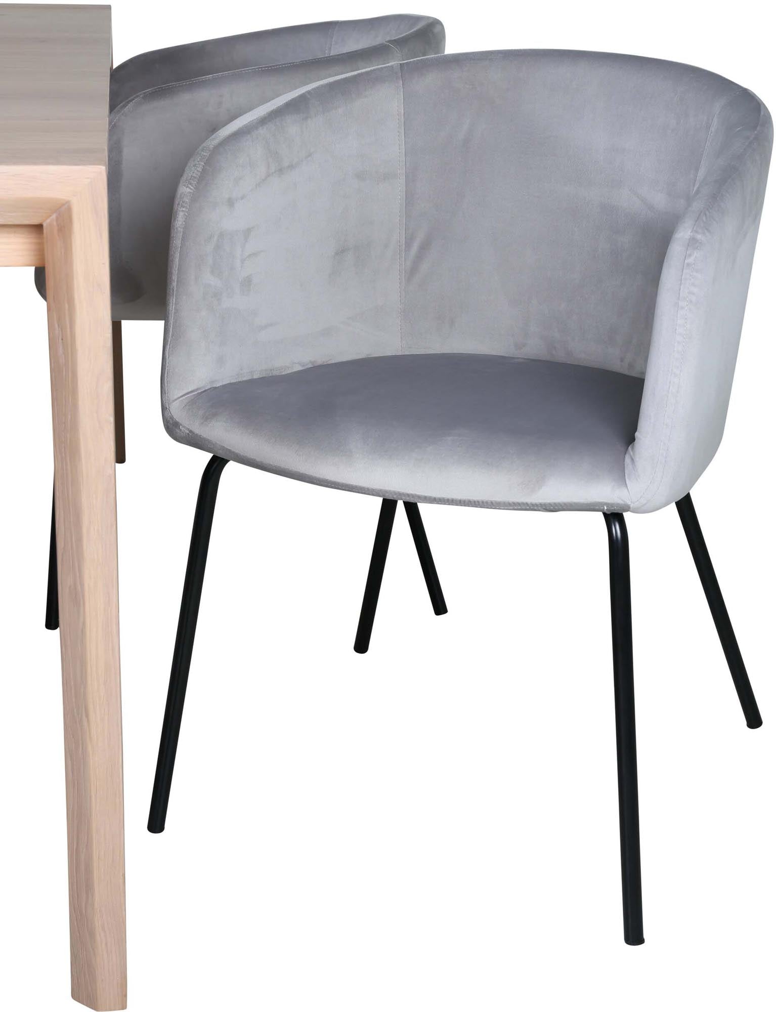 Slider Esszimmerset ausziehbar + Berit 170cm/6St. in Schwarzgrau präsentiert im Onlineshop von KAQTU Design AG. Esszimmerset ist von Venture Home