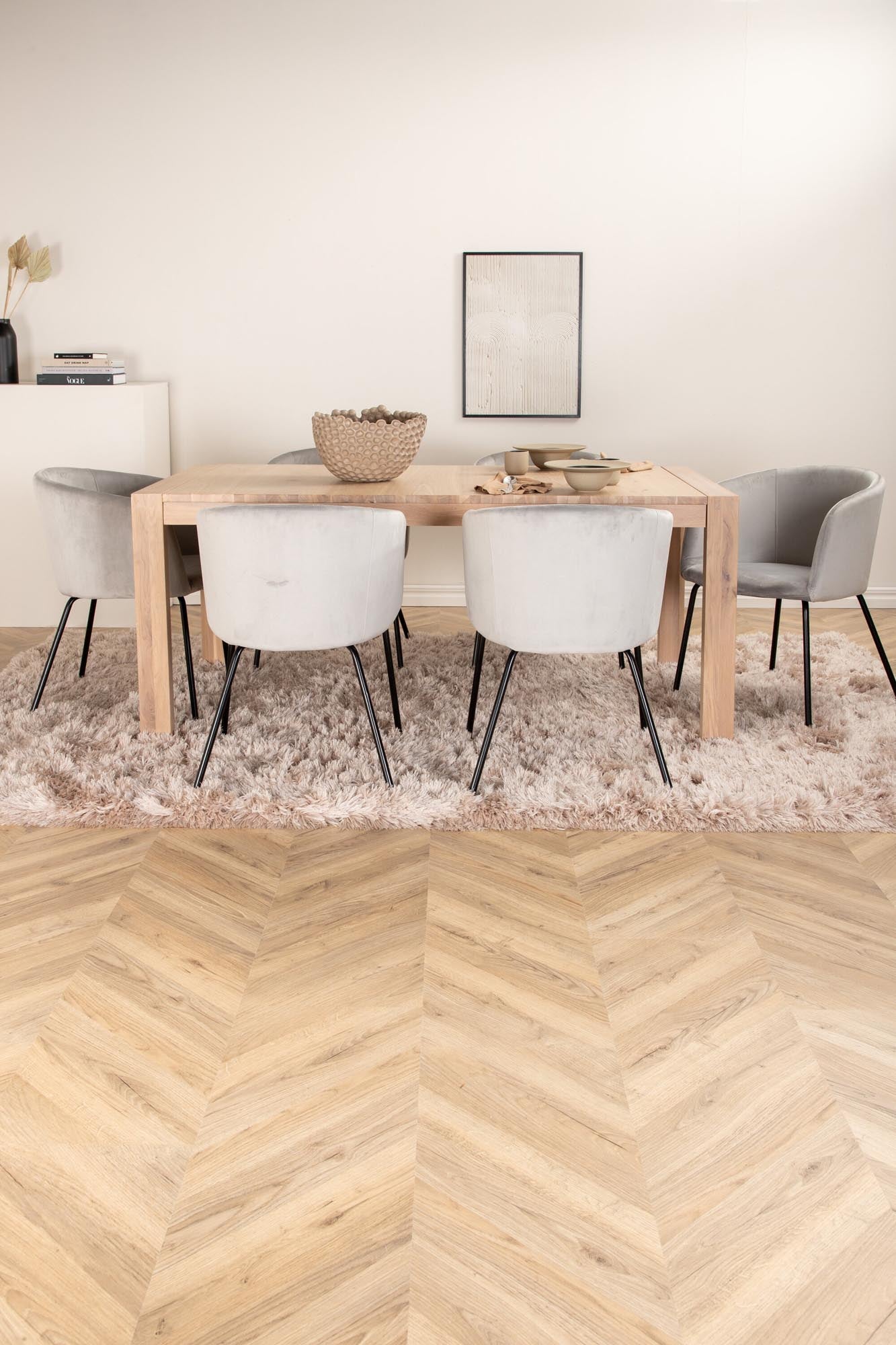 Slider Esszimmerset ausziehbar + Berit 170cm/6St. in Schwarzgrau präsentiert im Onlineshop von KAQTU Design AG. Esszimmerset ist von Venture Home