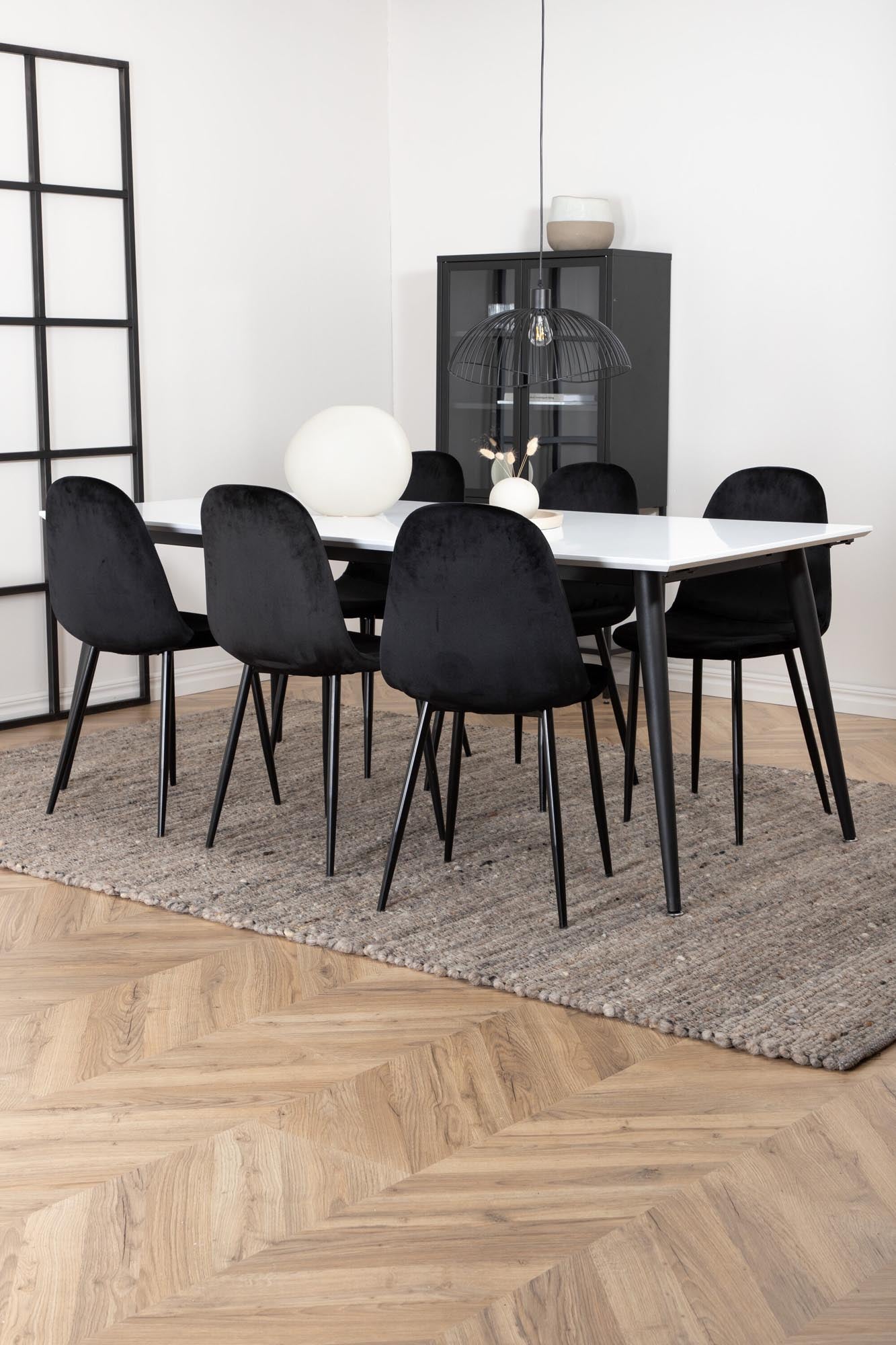 Jimmy Esszimmerset + Polar 195cm/6St. in Schwarz präsentiert im Onlineshop von KAQTU Design AG. Esszimmerset ist von Venture Home