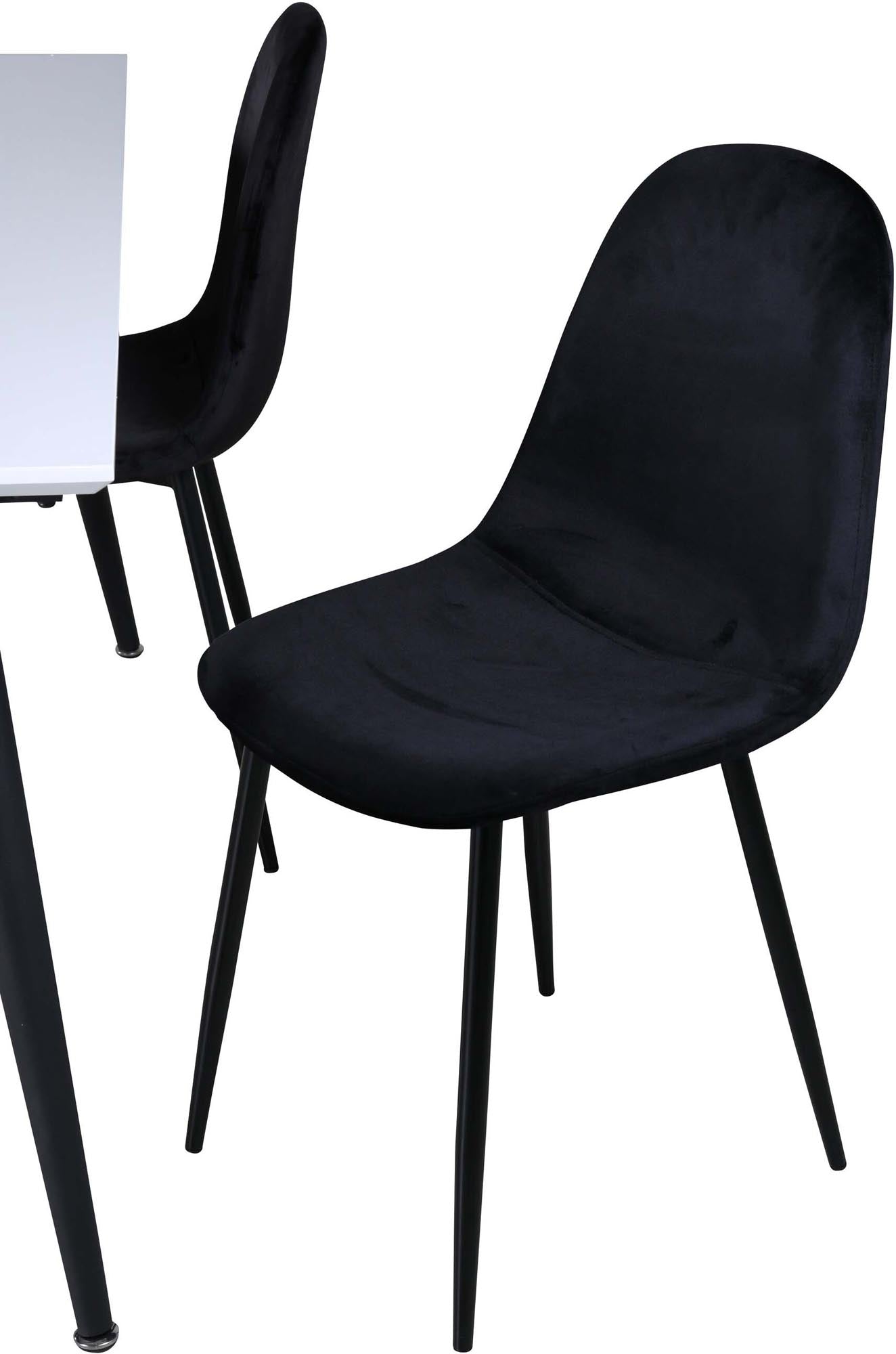 Stilvolles Jimmy Esszimmerset mit ausziehbarem Tisch und komfortablen Polar-Stühlen. Ideal für gesellige Zusammenkünfte und modernes Wohnen.