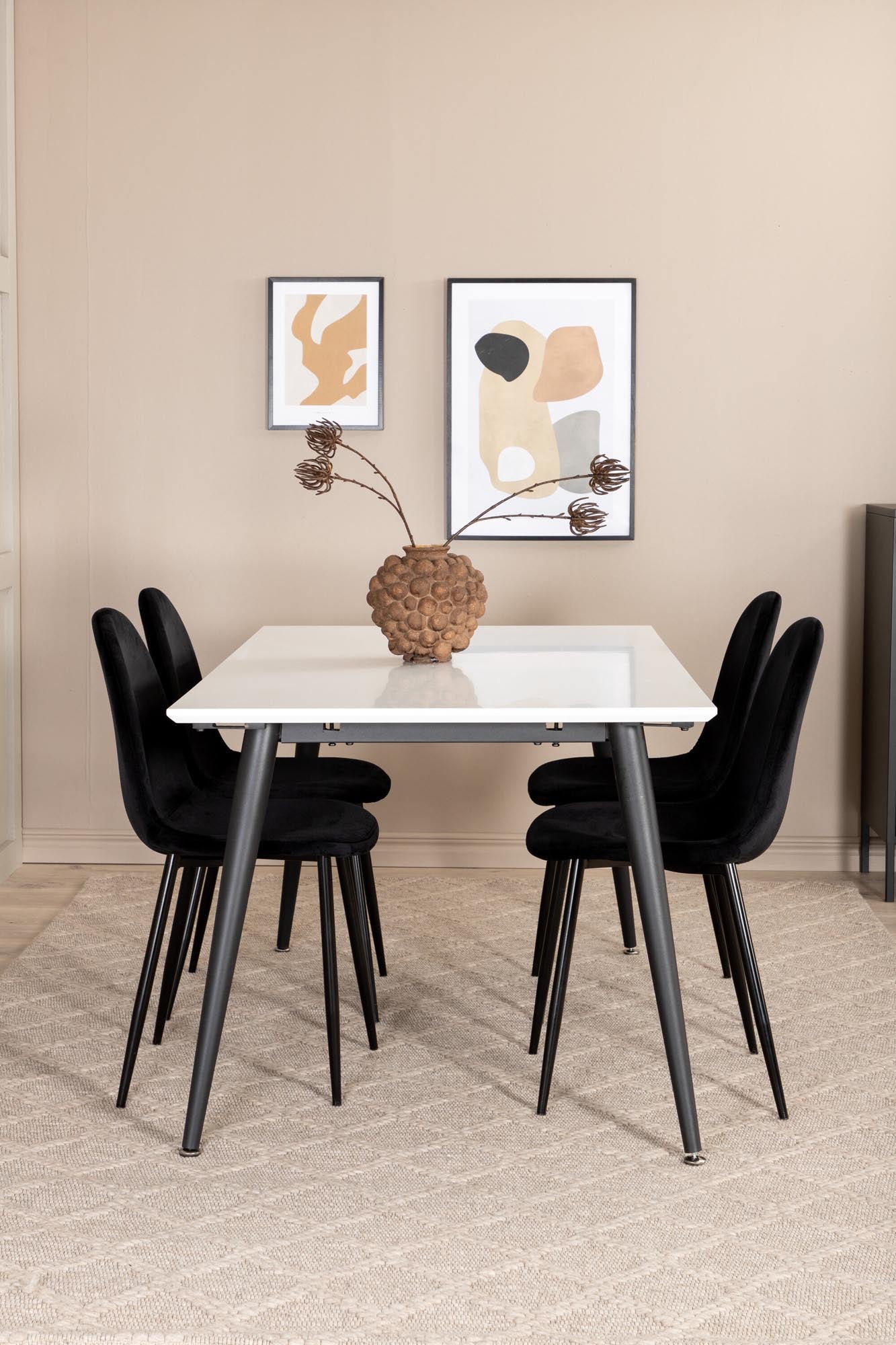 Jimmy Esszimmerset + Polar 150cm/4St. in Schwarz präsentiert im Onlineshop von KAQTU Design AG. Esszimmerset ist von Venture Home