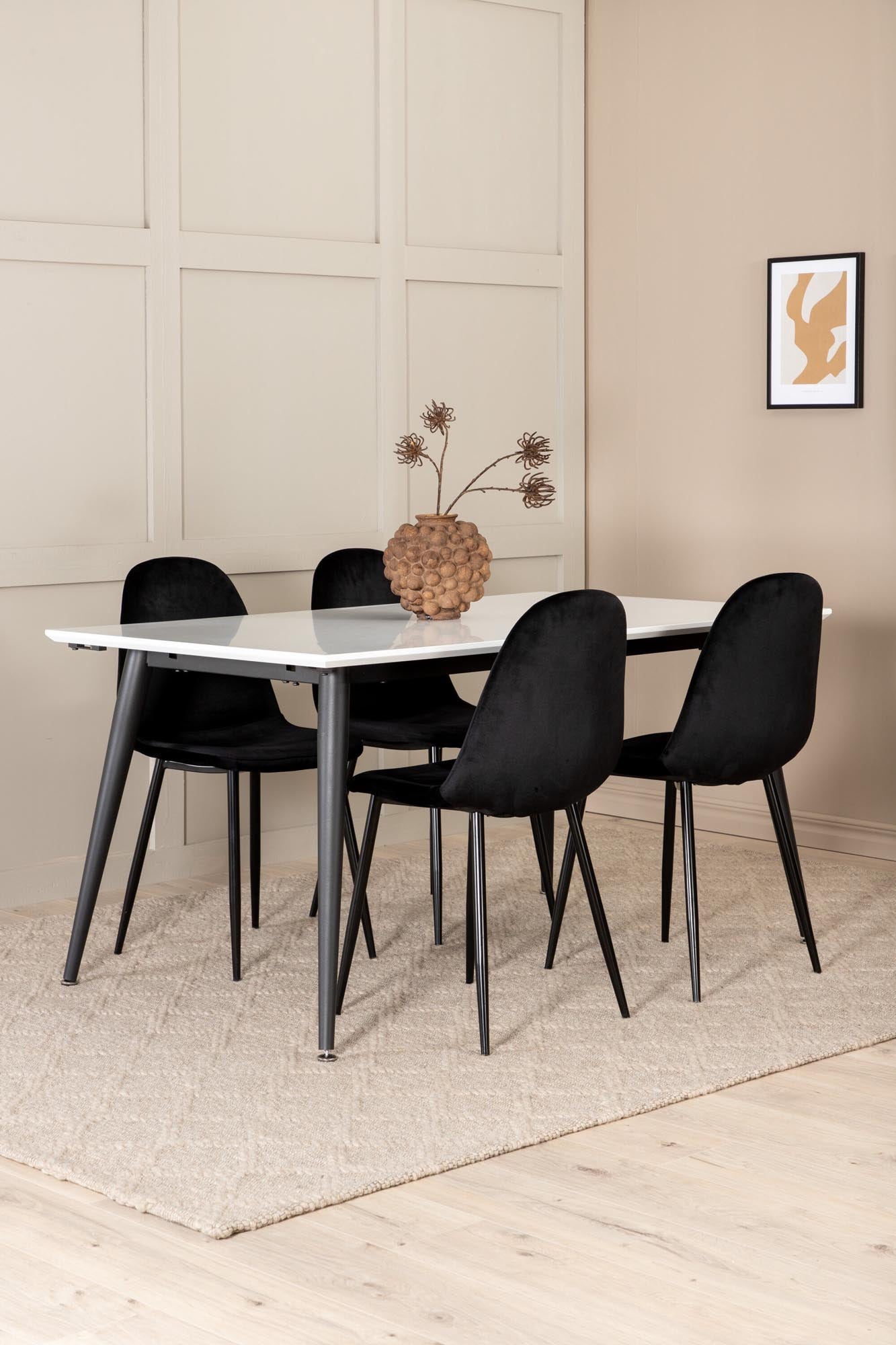 Jimmy Esszimmerset + Polar 150cm/4St. in Schwarz präsentiert im Onlineshop von KAQTU Design AG. Esszimmerset ist von Venture Home