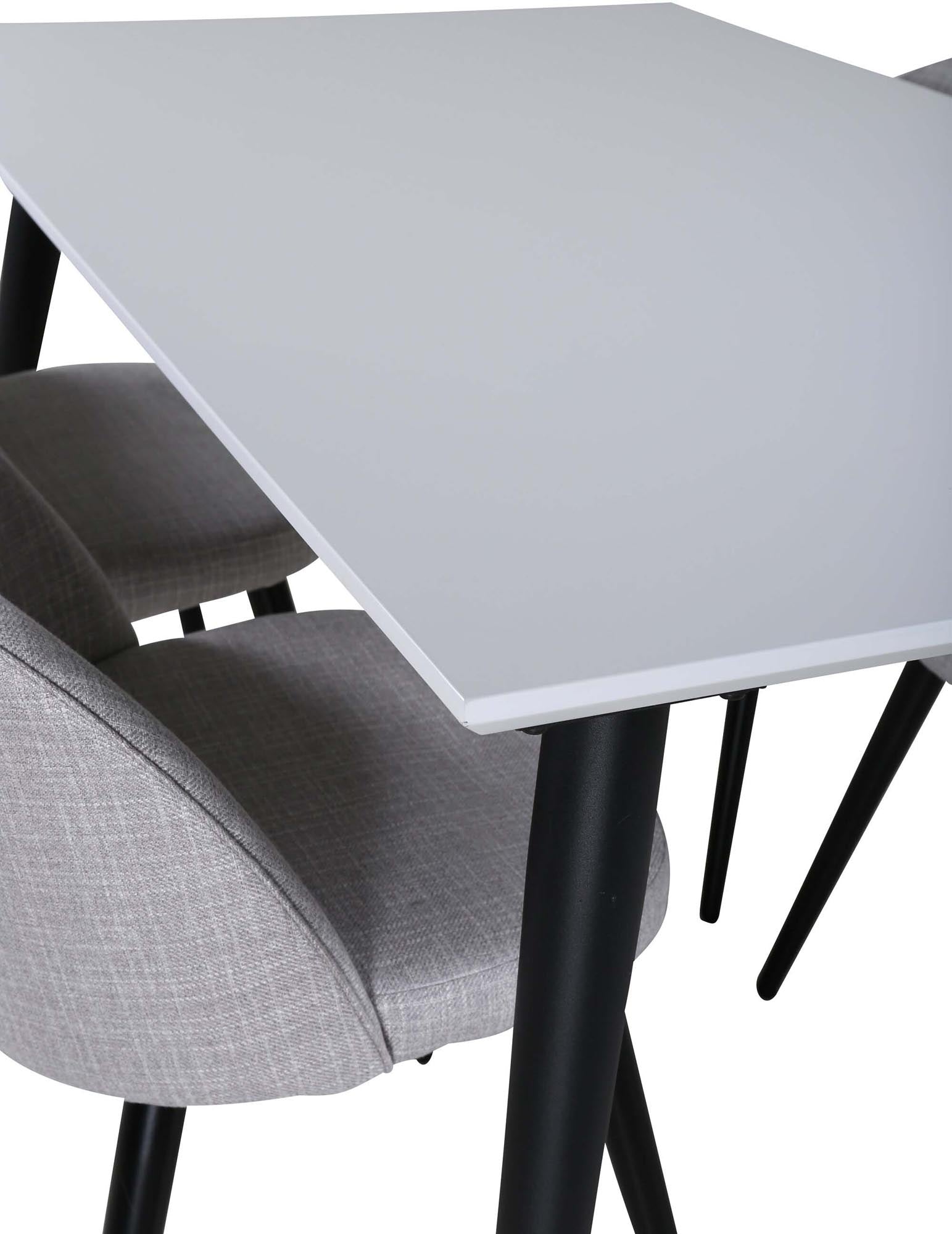 Stilvolles Jimmy Esszimmerset von Venture Home: Ausziehbarer Tisch (150-240 cm) und 4 elegante Velvet-Stühle für unvergessliche Momente.