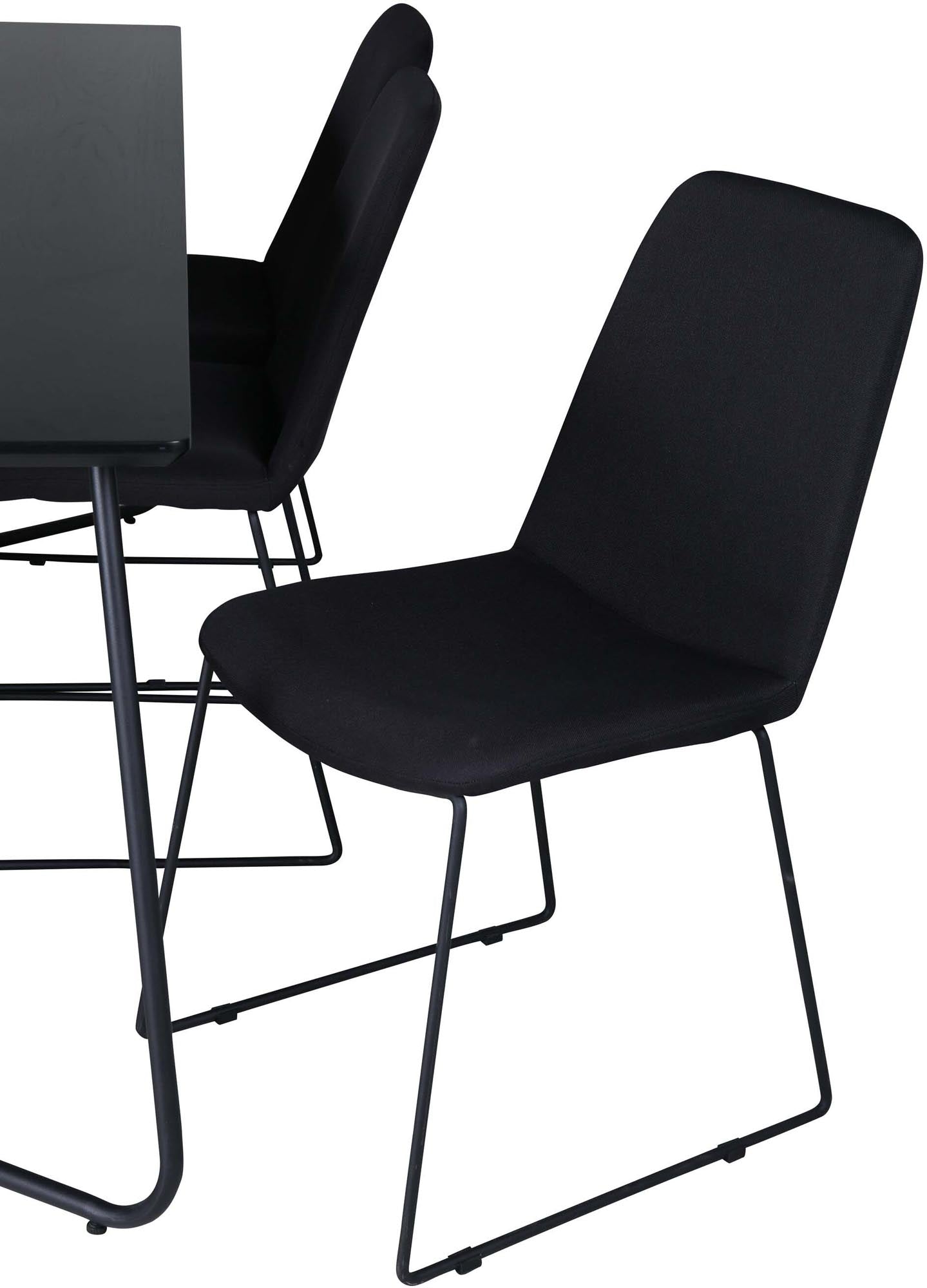 Petra Esszimmerset + Muce 190cm/6St. in Schwarz präsentiert im Onlineshop von KAQTU Design AG. Esszimmerset ist von Venture Home