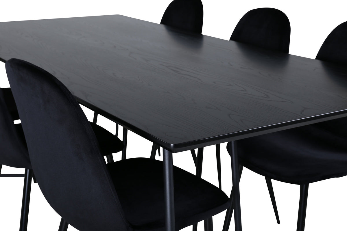 Petra Esszimmerset + Polar 190cm/6St. in Schwarz präsentiert im Onlineshop von KAQTU Design AG. Esszimmerset ist von Venture Home