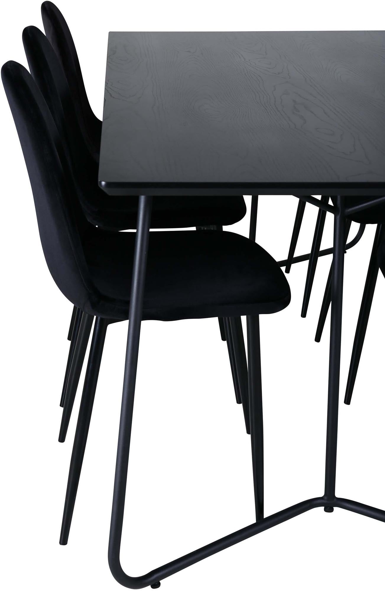 Petra Esszimmerset + Polar 190cm/6St. in Schwarz präsentiert im Onlineshop von KAQTU Design AG. Esszimmerset ist von Venture Home