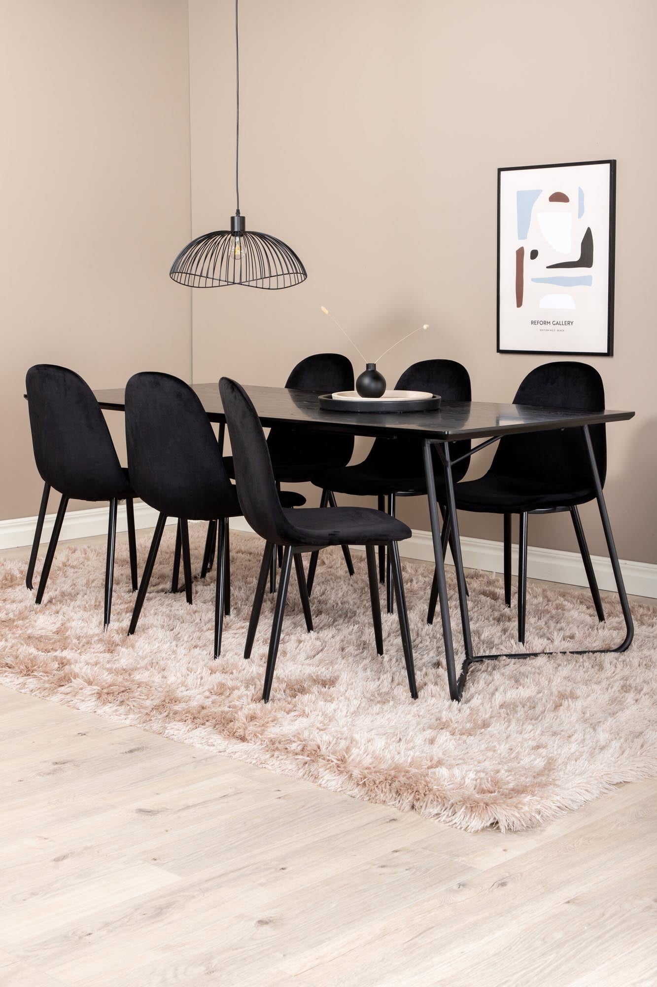 Petra Esszimmerset + Polar 190cm/6St. in Schwarz präsentiert im Onlineshop von KAQTU Design AG. Esszimmerset ist von Venture Home