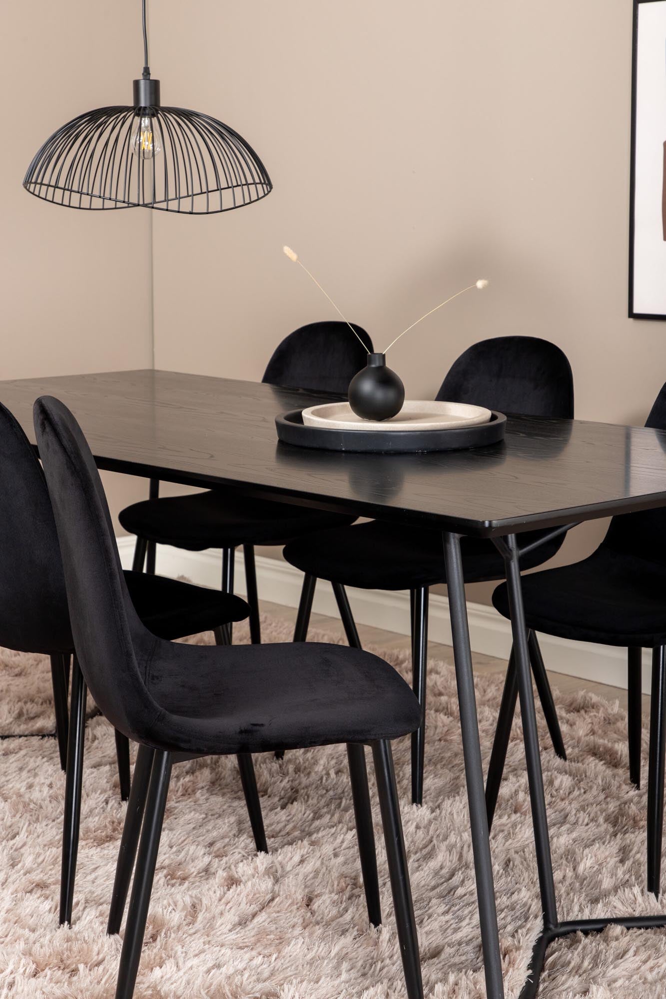 Petra Esszimmerset + Polar 190cm/6St. in Schwarz präsentiert im Onlineshop von KAQTU Design AG. Esszimmerset ist von Venture Home