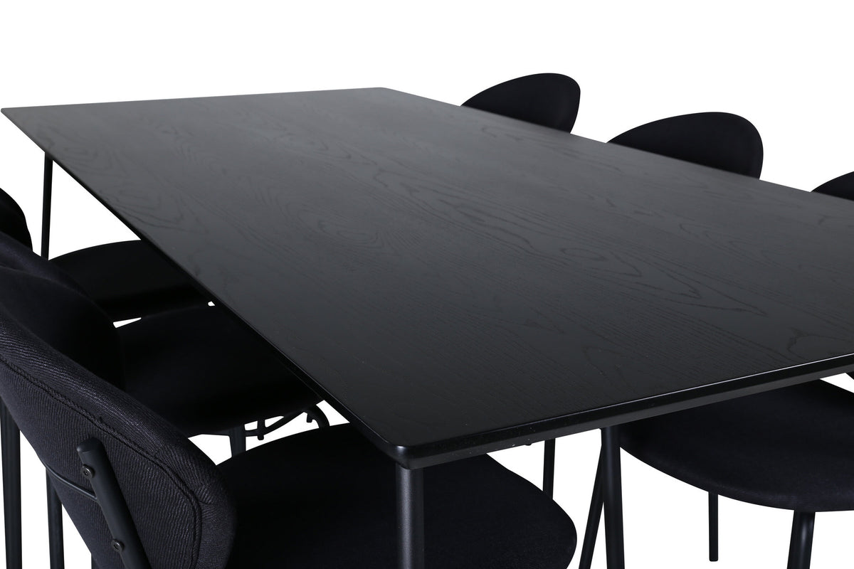 Petra Esszimmerset + Vault 190cm/6St. in Schwarz präsentiert im Onlineshop von KAQTU Design AG. Esszimmerset ist von Venture Home