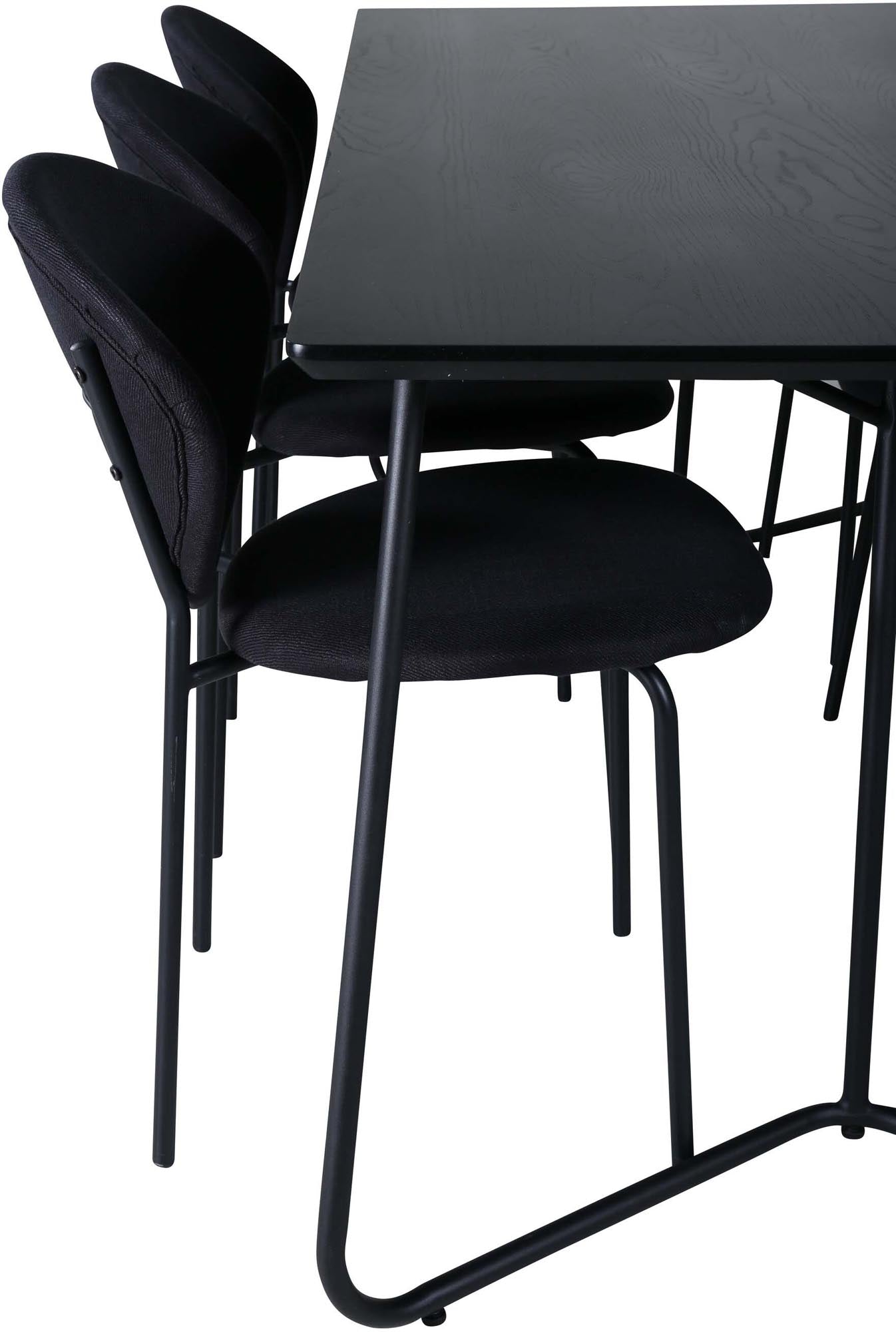 Petra Esszimmerset + Vault 190cm: Stilvolle Esstischgruppe mit 6 komfortablen Stühlen. Perfekt für gesellige Abende und modernes Wohnen.