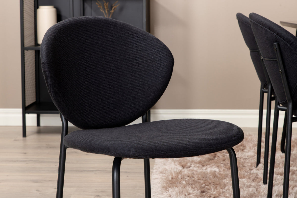 Petra Esszimmerset + Vault 190cm/6St. in Schwarz präsentiert im Onlineshop von KAQTU Design AG. Esszimmerset ist von Venture Home