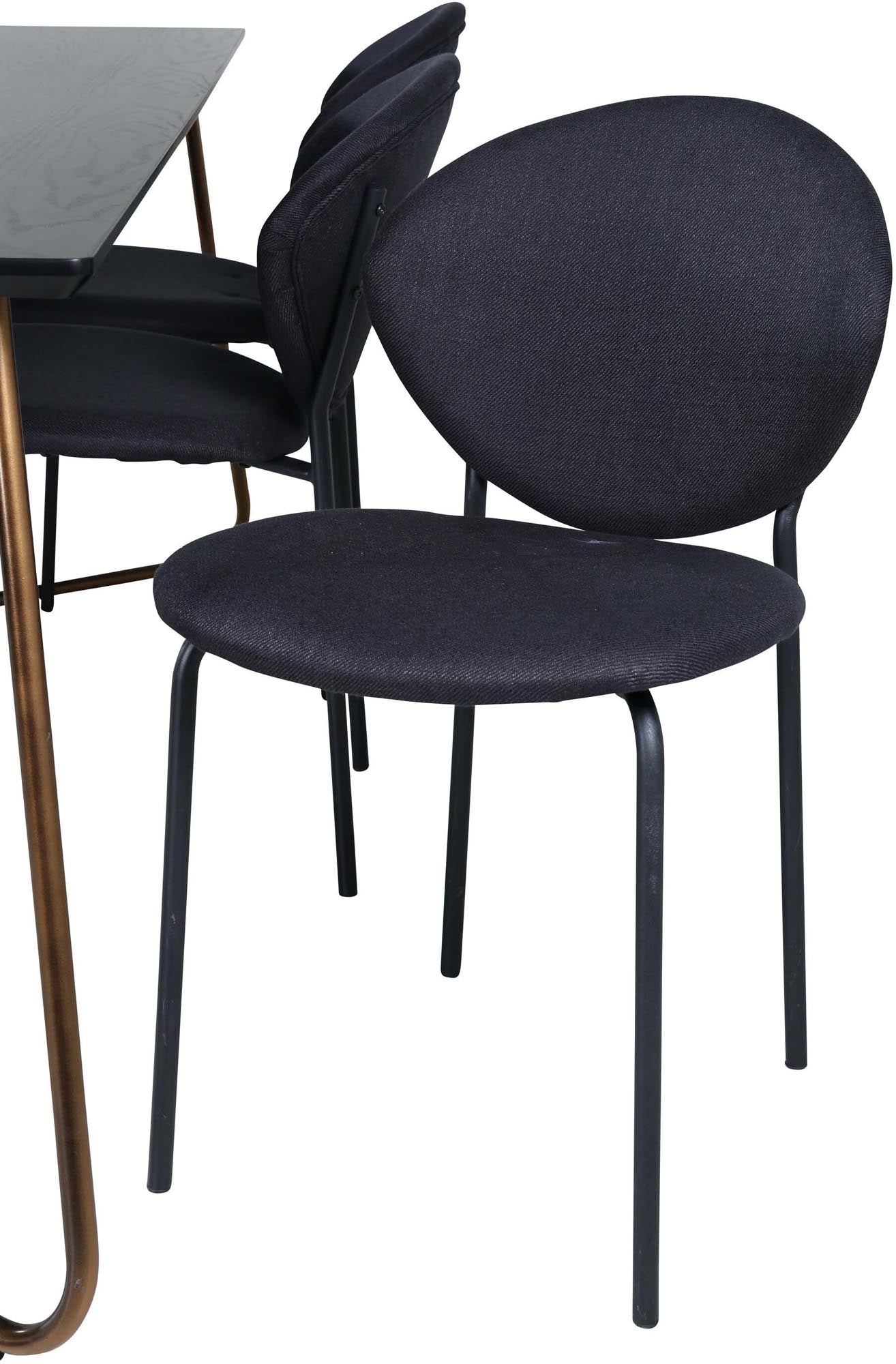 Petra Esszimmerset + Vault 190cm/6St. in Schwarz / Kupfer präsentiert im Onlineshop von KAQTU Design AG. Esszimmerset ist von Venture Home