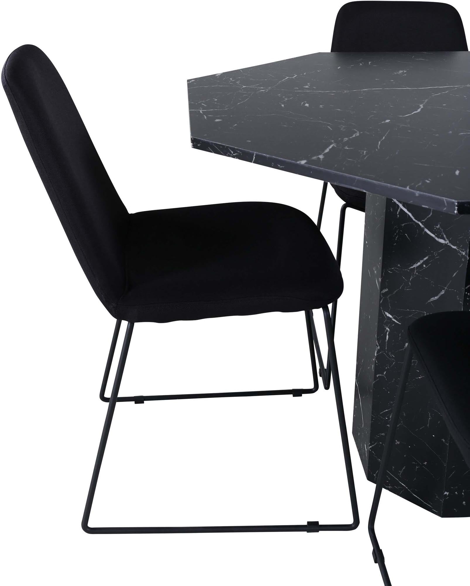 Marbs Esszimmerset + Muce ⌀110cm/4St. in Schwarz präsentiert im Onlineshop von KAQTU Design AG. Esszimmerset ist von Venture Home
