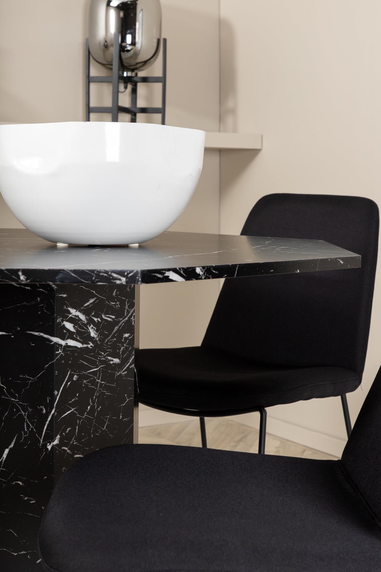 Marbs Esszimmerset + Muce ⌀110cm/4St. in Schwarz präsentiert im Onlineshop von KAQTU Design AG. Esszimmerset ist von Venture Home