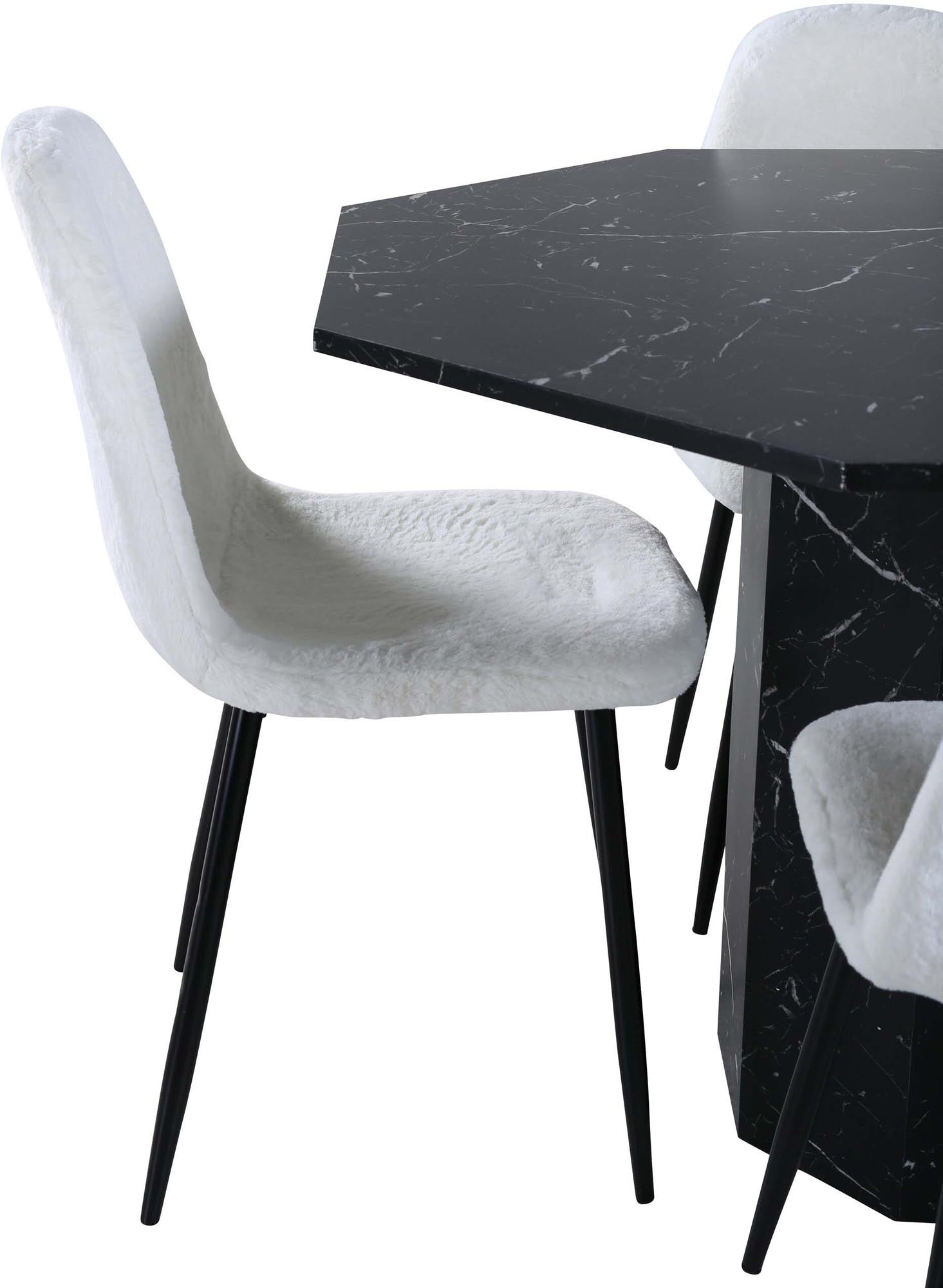 Marbs Esszimmerset + Polar ⌀110cm/4St. in Schwarz präsentiert im Onlineshop von KAQTU Design AG. Esszimmerset ist von Venture Home
