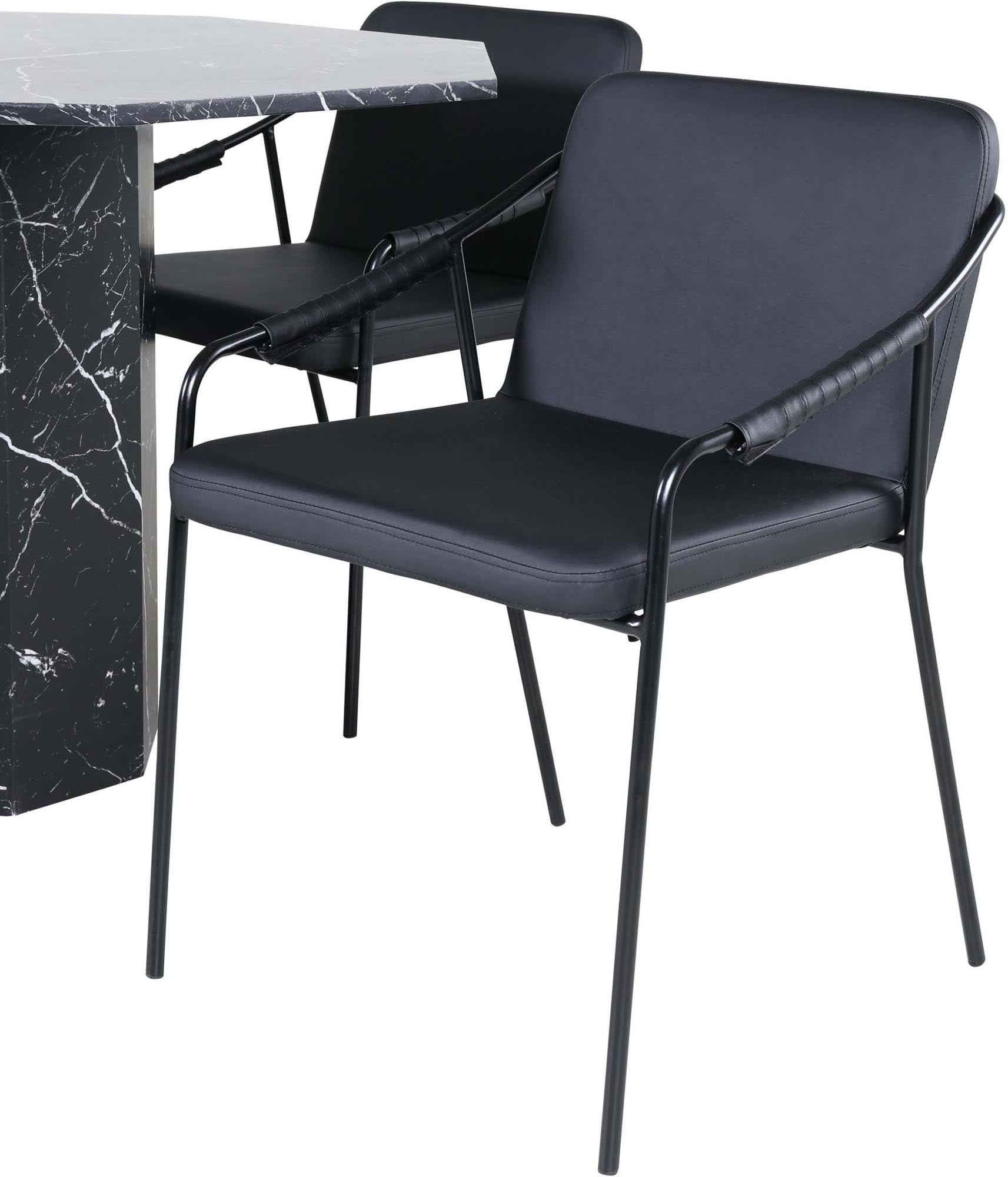 Marbs Esszimmerset + Tvist ⌀110cm/4St. in Schwarz präsentiert im Onlineshop von KAQTU Design AG. Esszimmerset ist von Venture Home