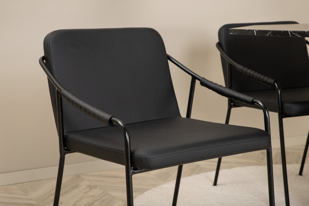 Marbs Esszimmerset + Tvist ⌀110cm/4St. in Schwarz präsentiert im Onlineshop von KAQTU Design AG. Esszimmerset ist von Venture Home