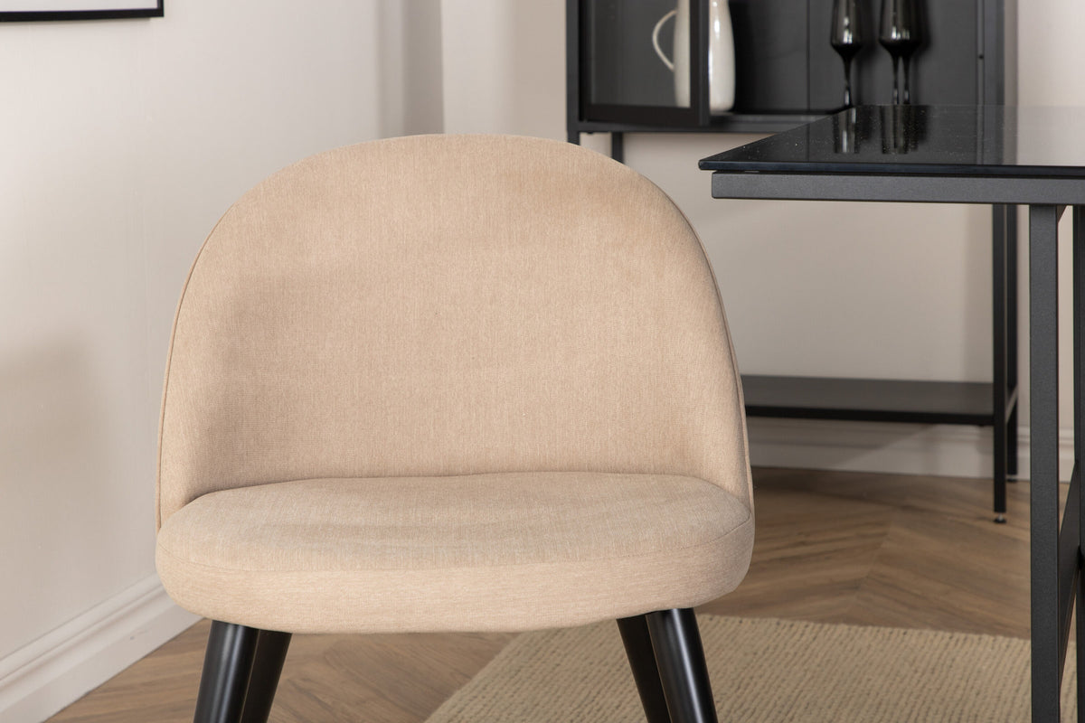 Leif Esszimmerset + Velvet 200cm/6St. in Schwarz / Beige präsentiert im Onlineshop von KAQTU Design AG. Esszimmerset ist von Venture Home