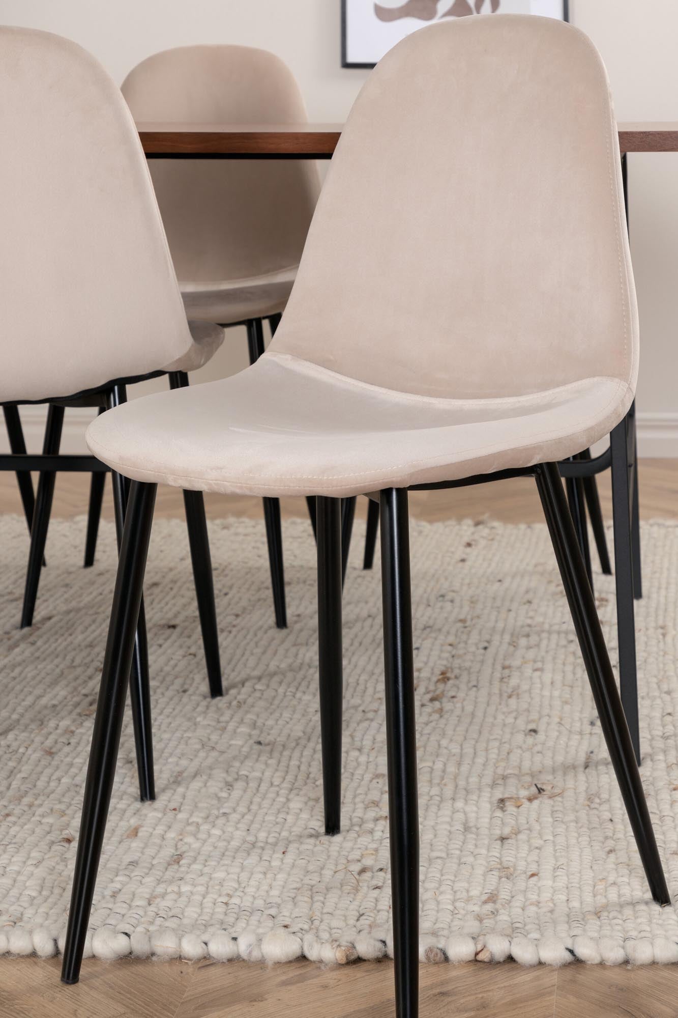 Uno Esszimmerset + Polar 200cm/6St. in Beige, Schwarz präsentiert im Onlineshop von KAQTU Design AG. Esszimmerset ist von Venture Home