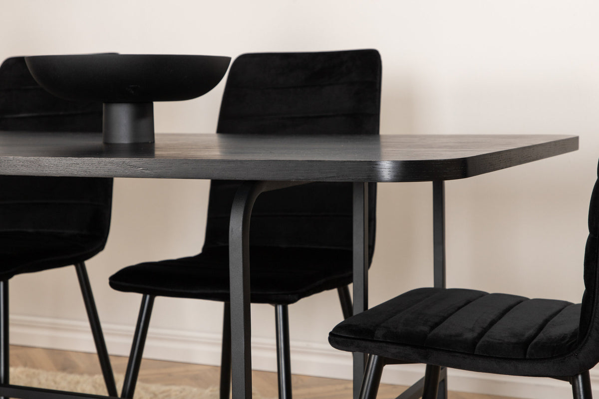 Uno Esszimmerset + Windu 200cm/6St. in Schwarz präsentiert im Onlineshop von KAQTU Design AG. Esszimmerset ist von Venture Home