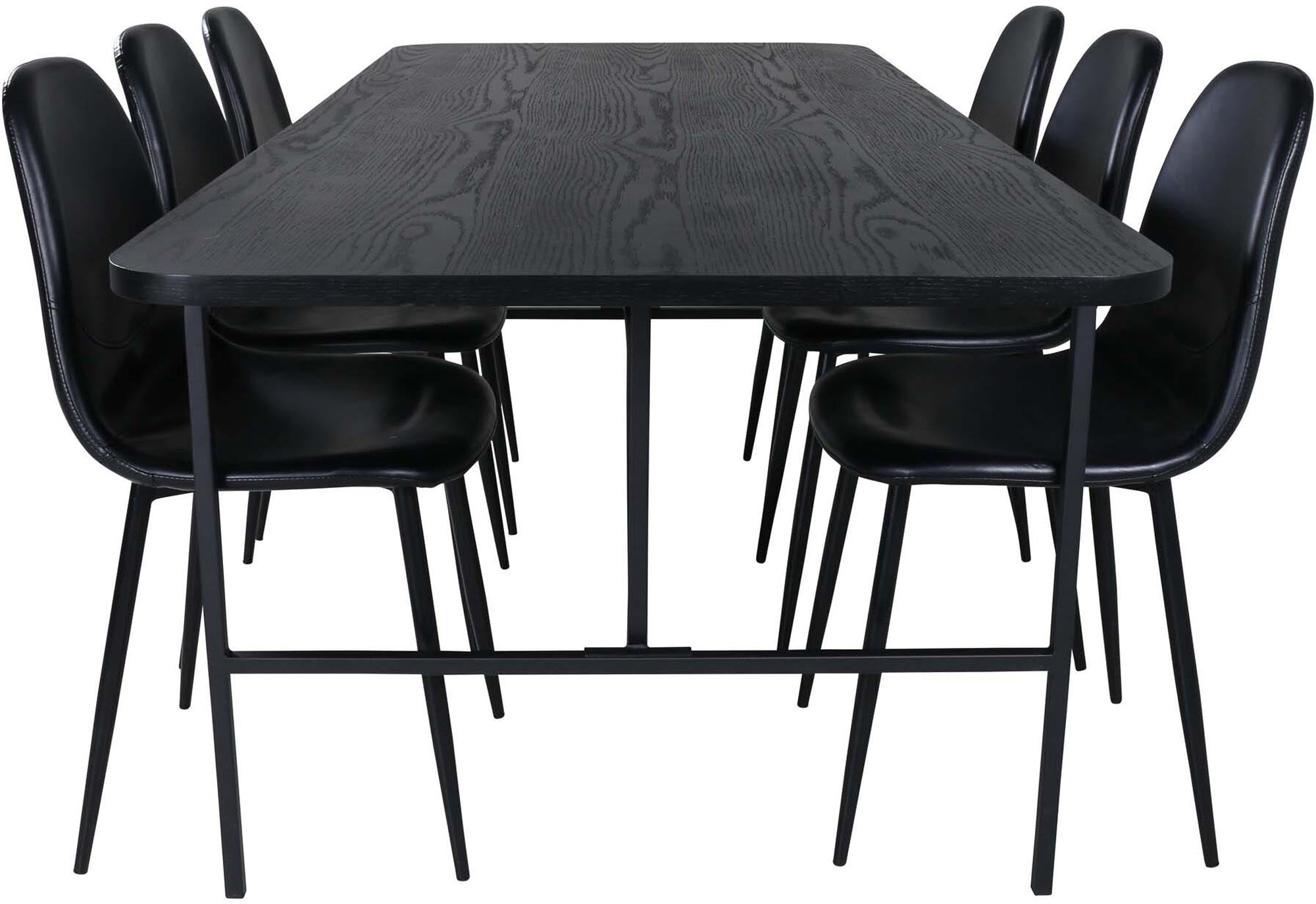 Uno Esszimmerset + Polar 200cm/6St. in Schwarz präsentiert im Onlineshop von KAQTU Design AG. Esszimmerset ist von Venture Home