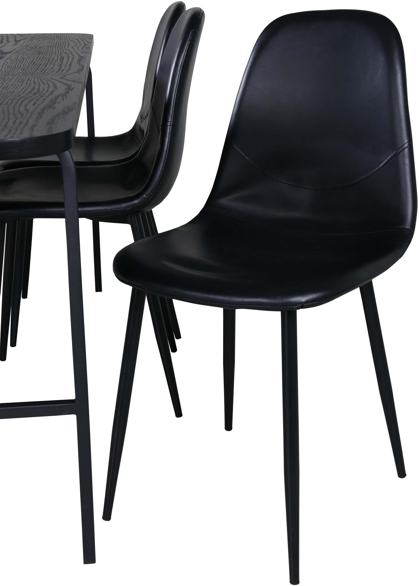 Uno Esszimmerset + Polar 200cm/6St. in Schwarz präsentiert im Onlineshop von KAQTU Design AG. Esszimmerset ist von Venture Home
