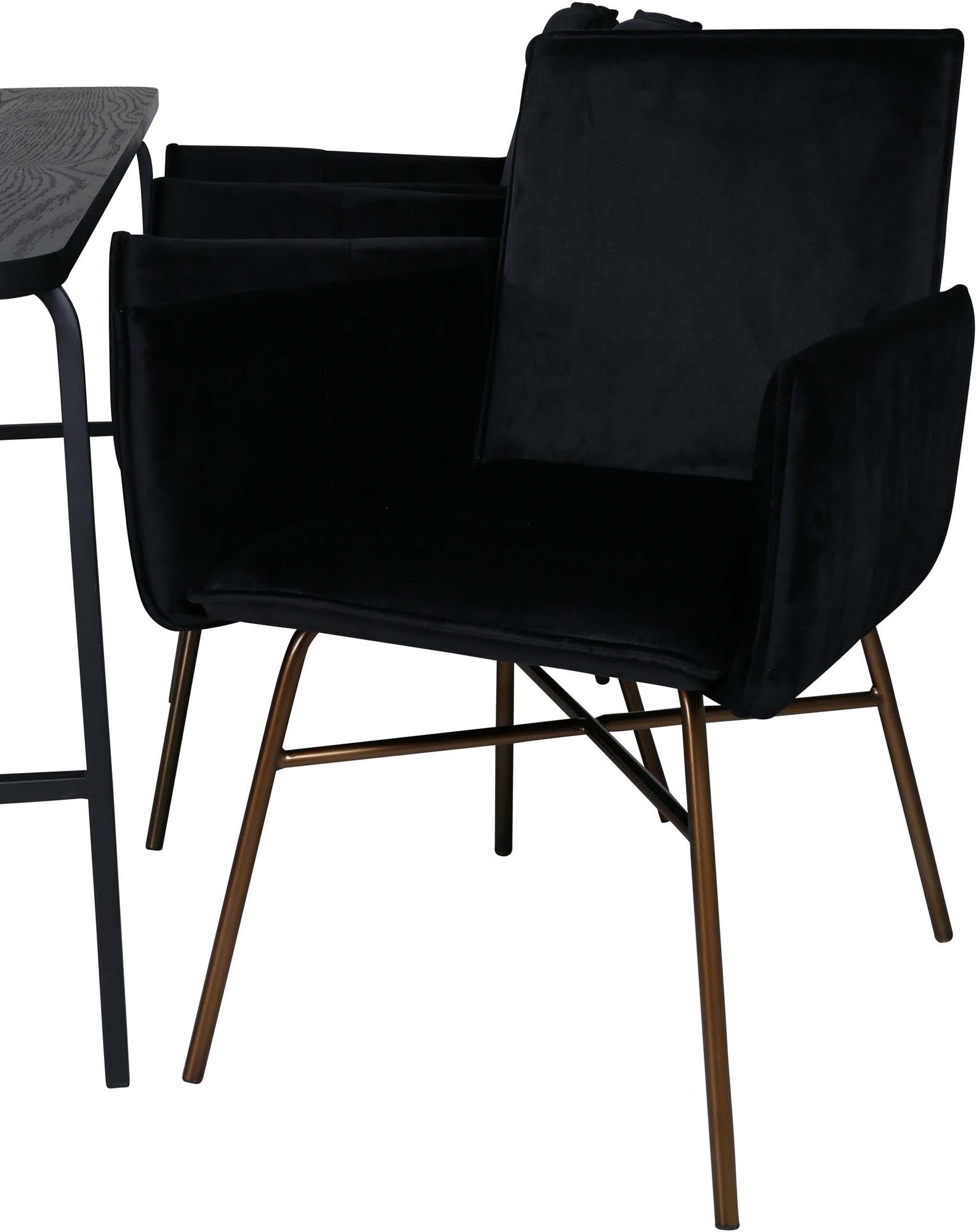 Uno Esszimmerset + Petra 200cm/6St. in Schwarz präsentiert im Onlineshop von KAQTU Design AG. Esszimmerset ist von Venture Home