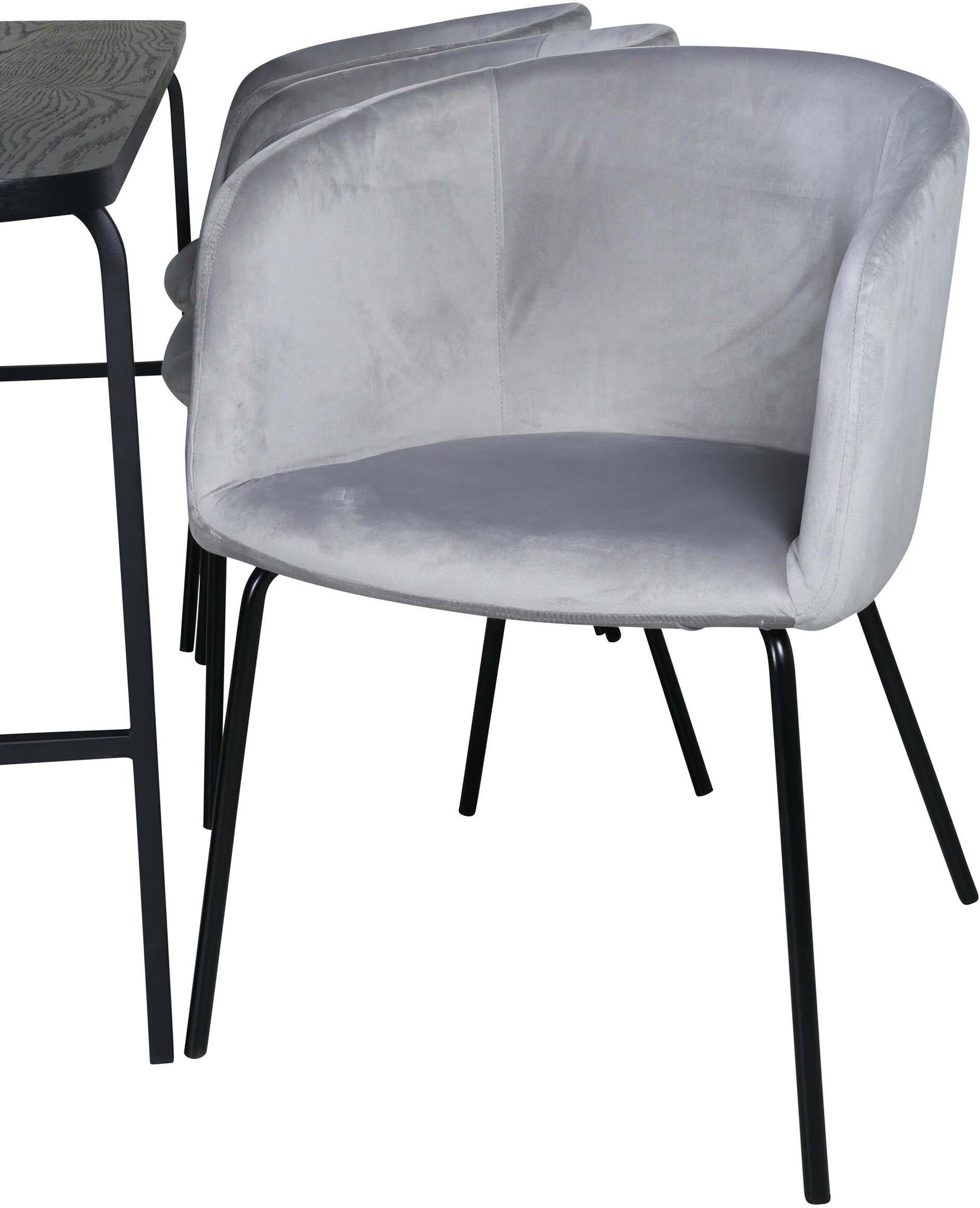 Uno Esszimmerset + Berit 200cm/6St. in Grau / Beige / Schwarz präsentiert im Onlineshop von KAQTU Design AG. Esszimmerset ist von Venture Home