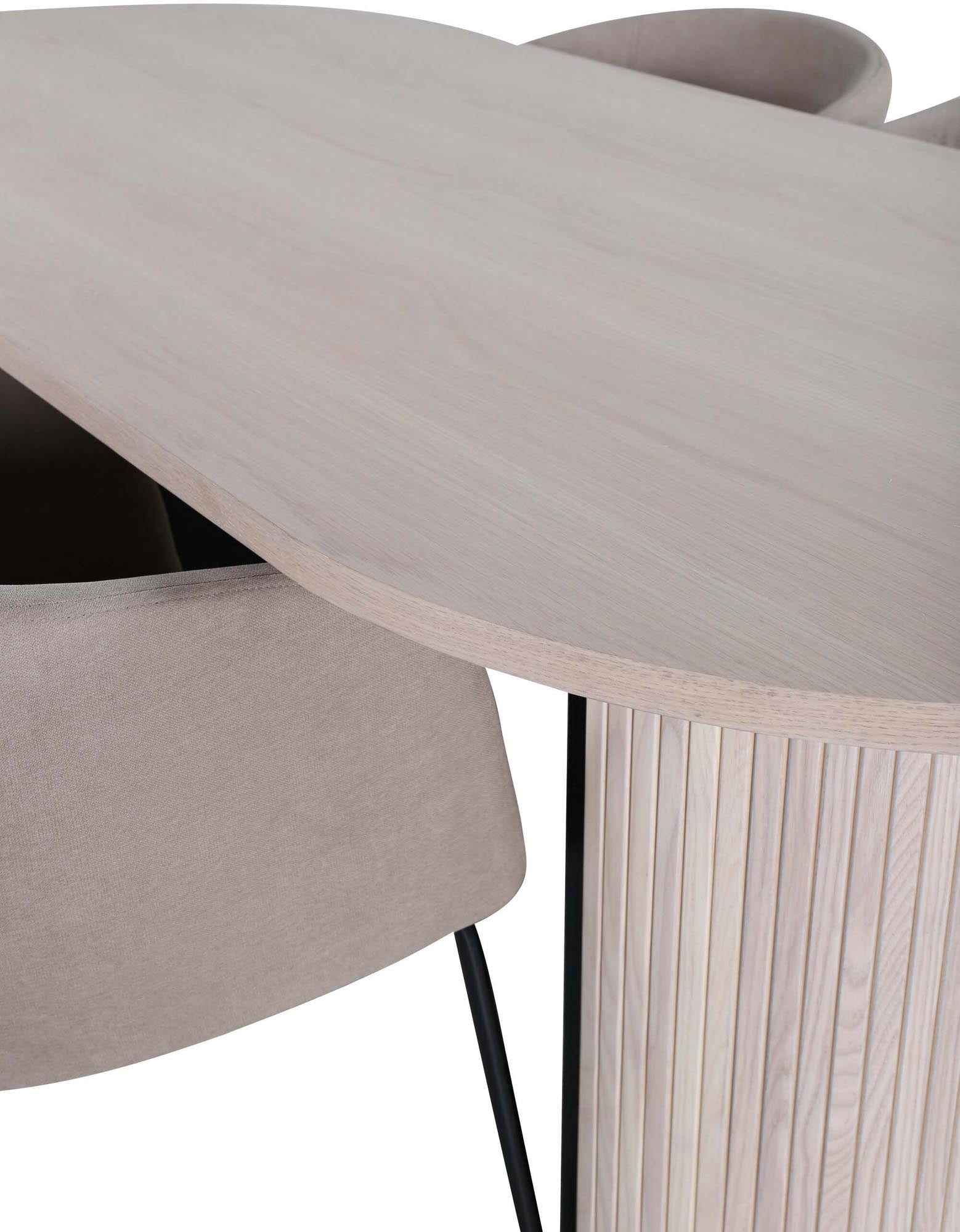 Bianca Esszimmerset + Berit 200cm/4St. in Weiss / Beige präsentiert im Onlineshop von KAQTU Design AG. Esszimmerset ist von Venture Home