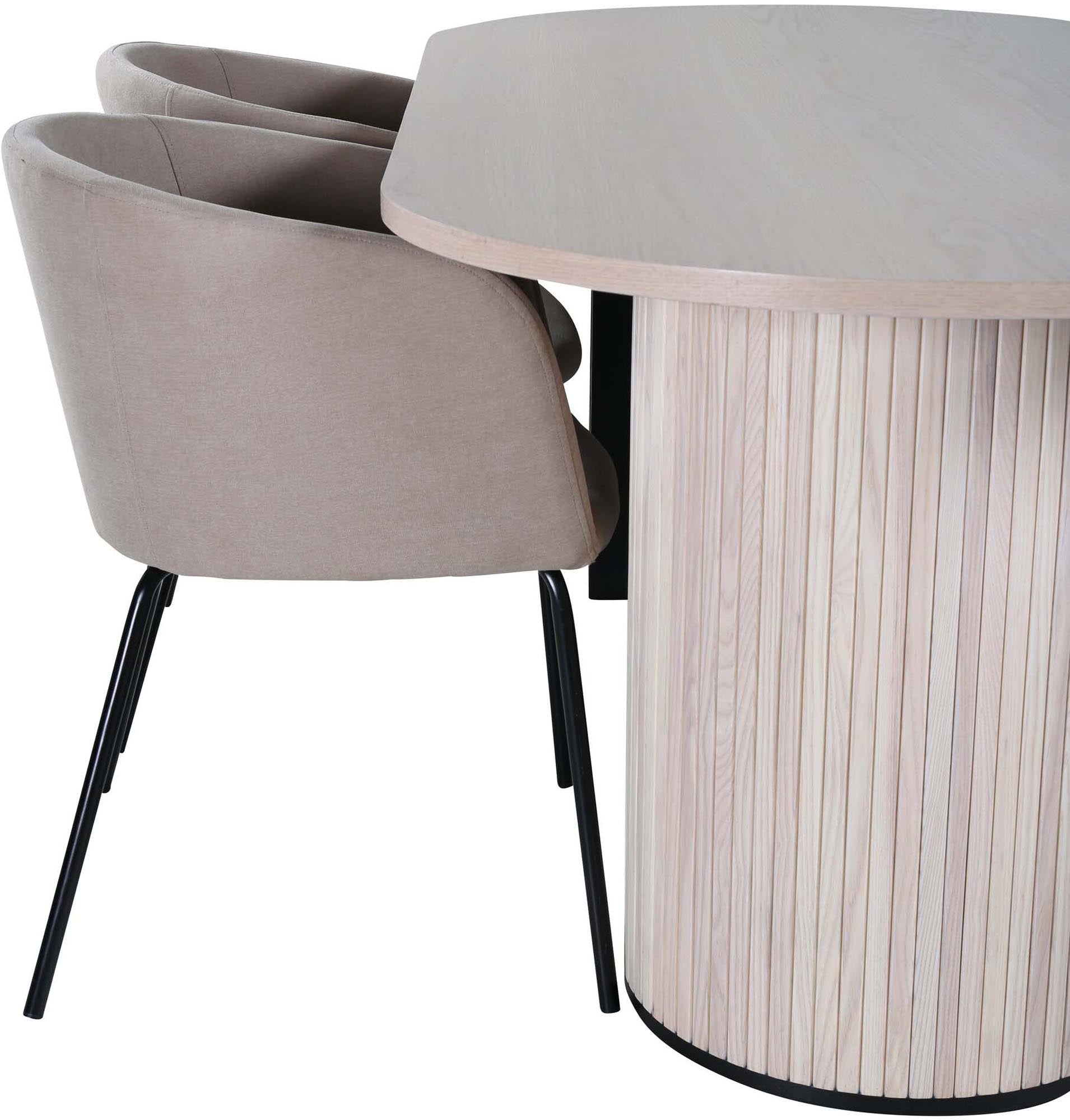 Bianca Esszimmerset + Berit 200cm/4St. in Weiss / Beige präsentiert im Onlineshop von KAQTU Design AG. Esszimmerset ist von Venture Home