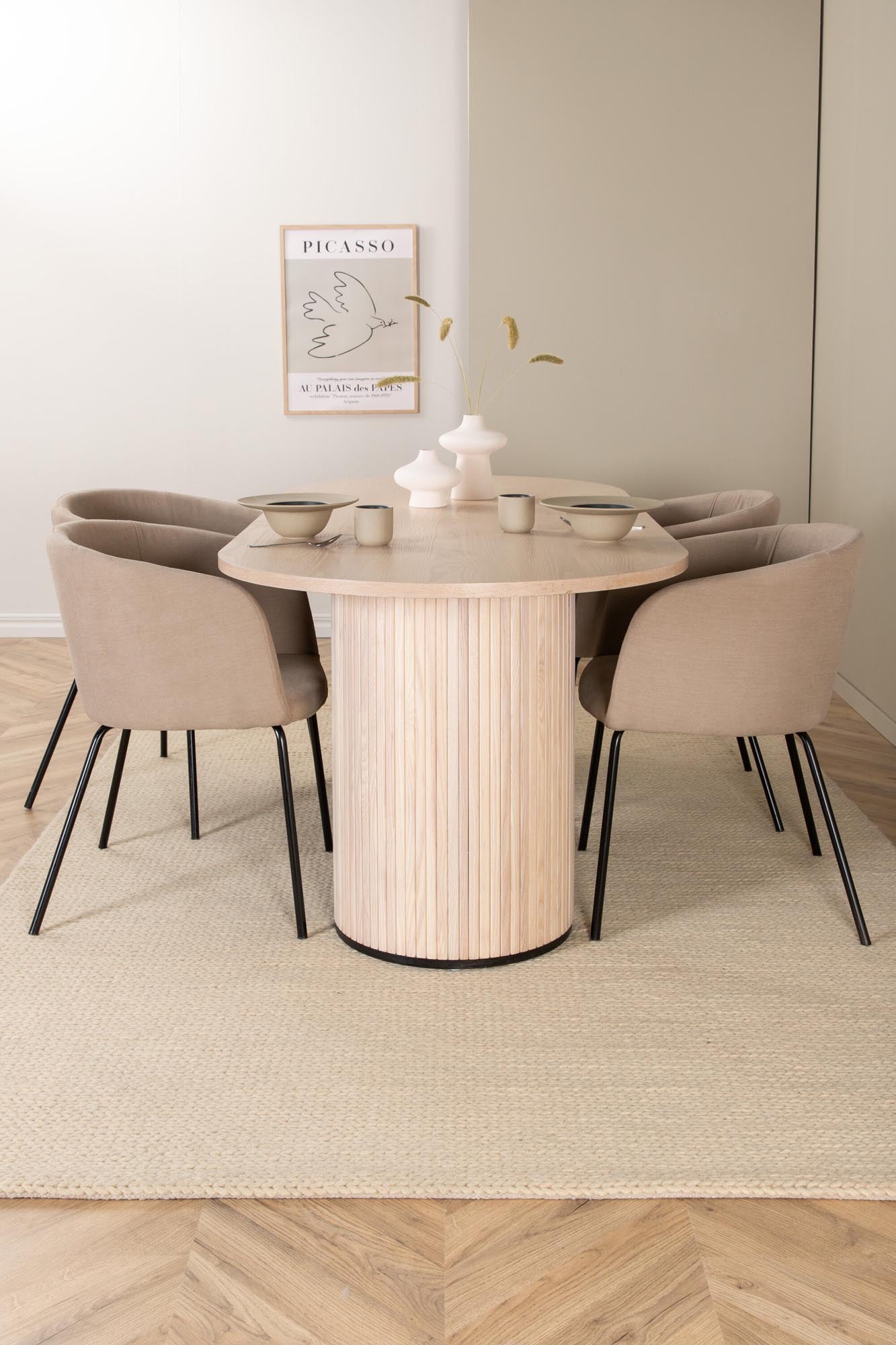 Bianca Esszimmerset + Berit 200cm/4St. in Weiss / Beige präsentiert im Onlineshop von KAQTU Design AG. Esszimmerset ist von Venture Home