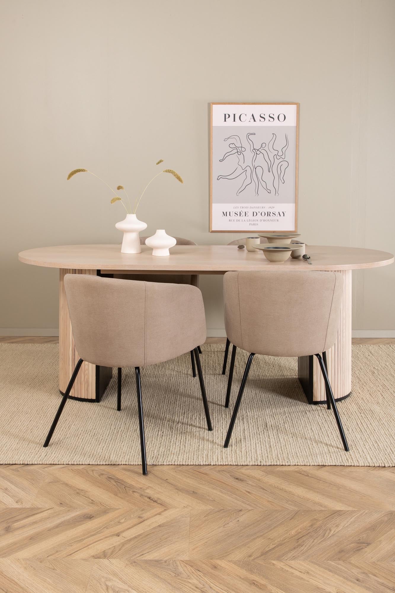 Bianca Esszimmerset + Berit 200cm/4St. in Weiss / Beige präsentiert im Onlineshop von KAQTU Design AG. Esszimmerset ist von Venture Home