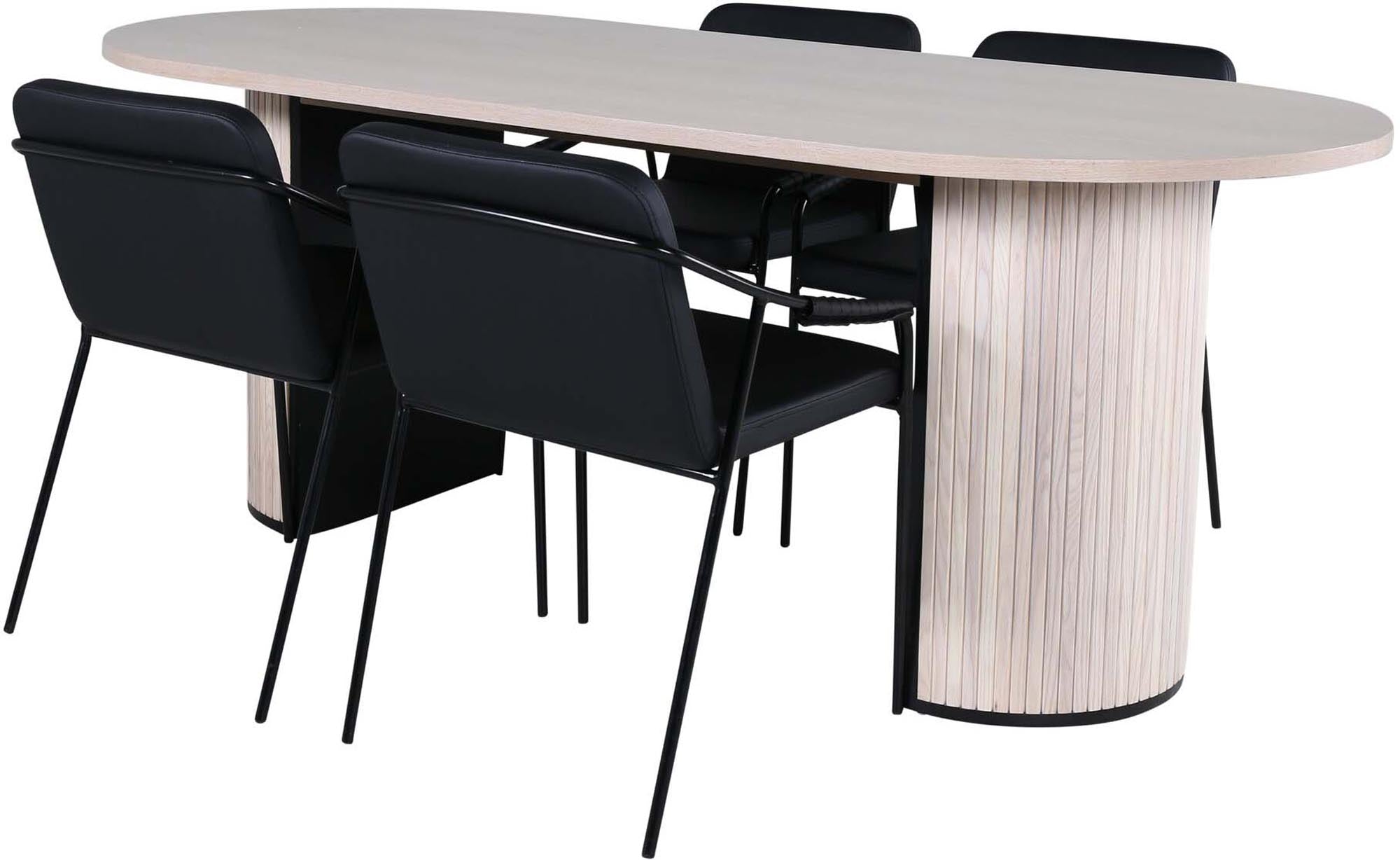 Bianca Esszimmerset + Tvist 200cm/4St. in Weiss / Schwar präsentiert im Onlineshop von KAQTU Design AG. Esszimmerset ist von Venture Home