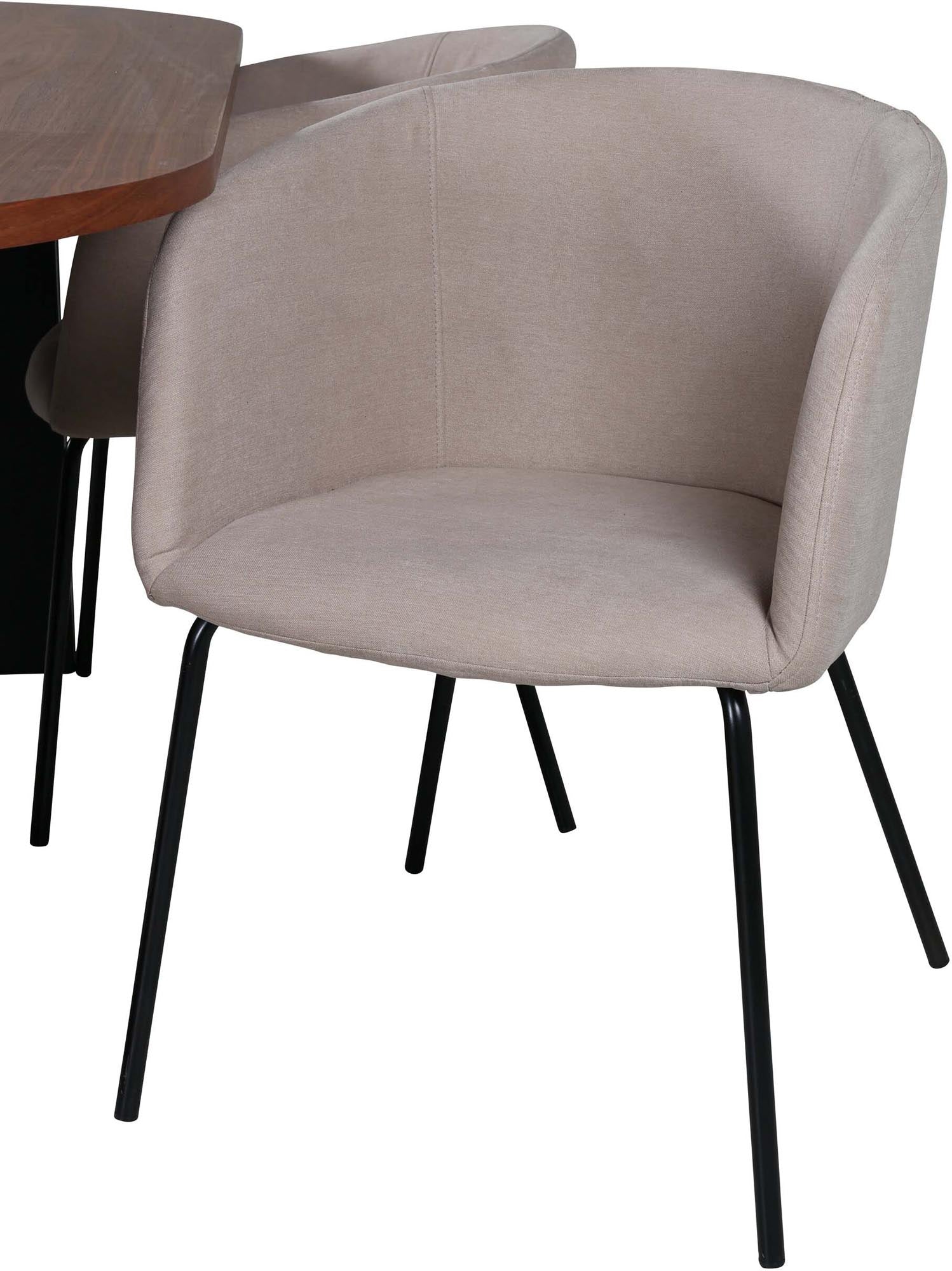Bianca Esszimmerset + Berit 200cm/4St. in Walnuss / Schwarz präsentiert im Onlineshop von KAQTU Design AG. Esszimmerset ist von Venture Home