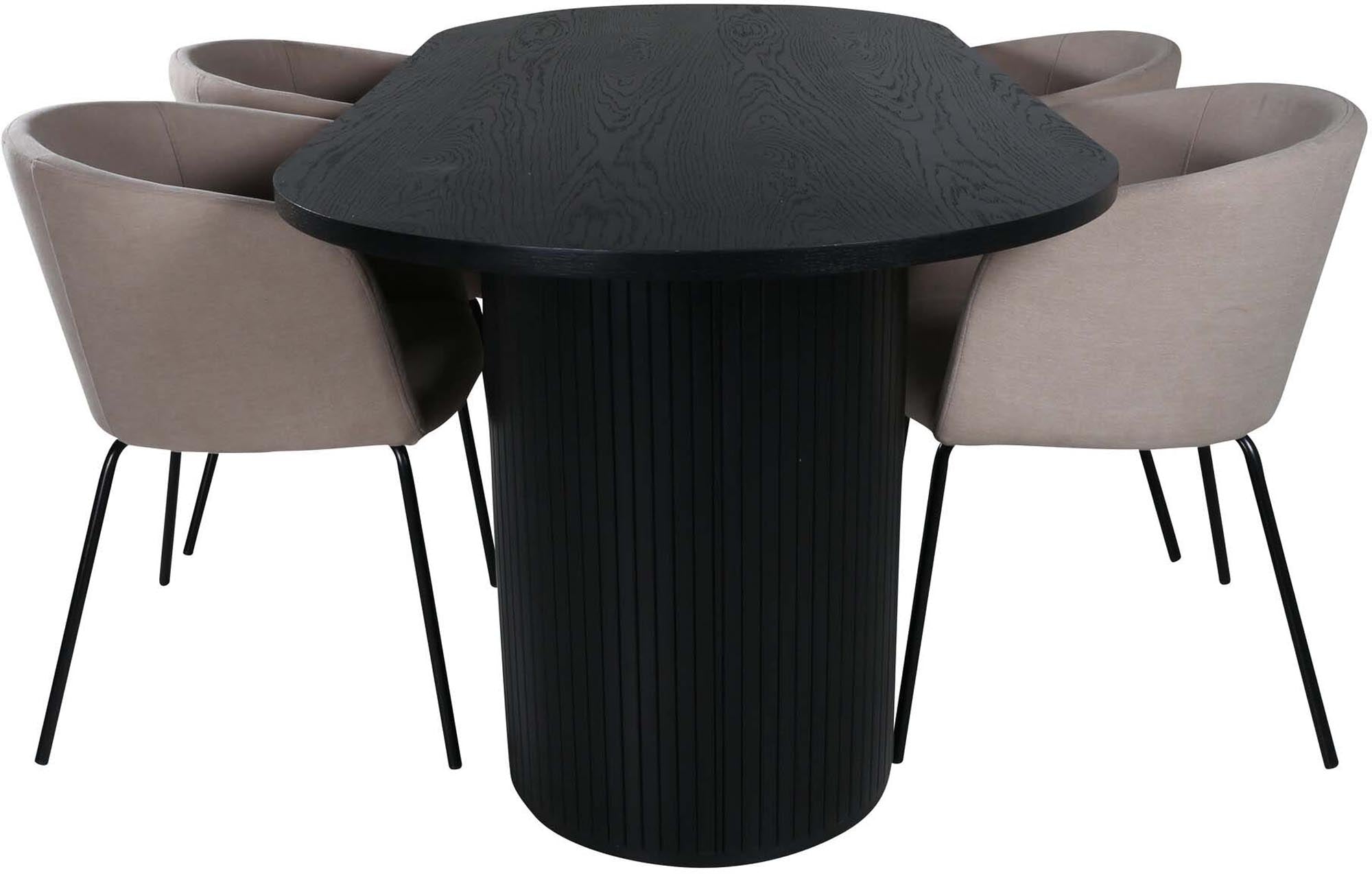 Bianca Esszimmerset + Berit 200cm/4St. in Schwarz präsentiert im Onlineshop von KAQTU Design AG. Esszimmerset ist von Venture Home