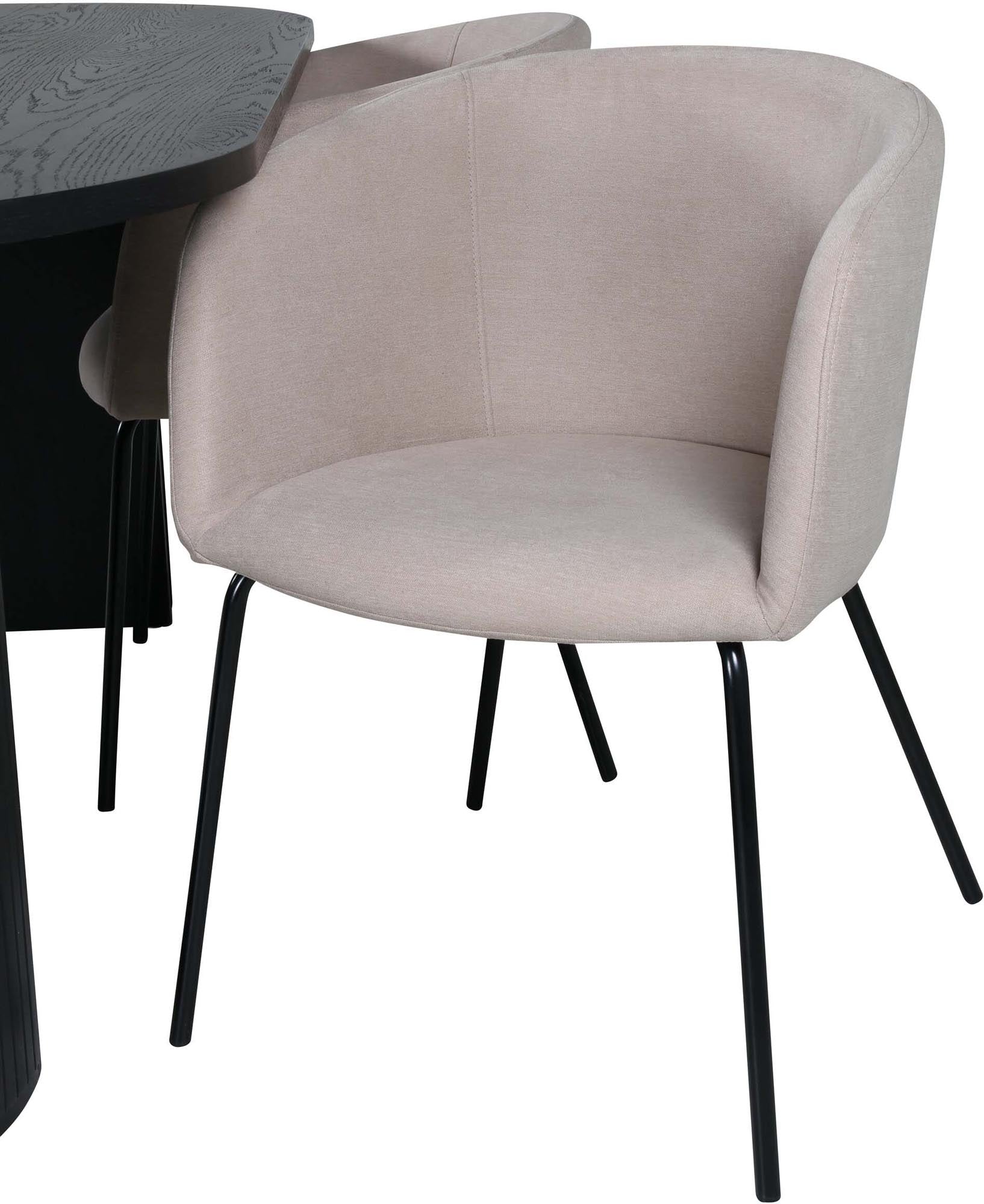 Bianca Esszimmerset + Berit 200cm/4St. in Schwarz präsentiert im Onlineshop von KAQTU Design AG. Esszimmerset ist von Venture Home