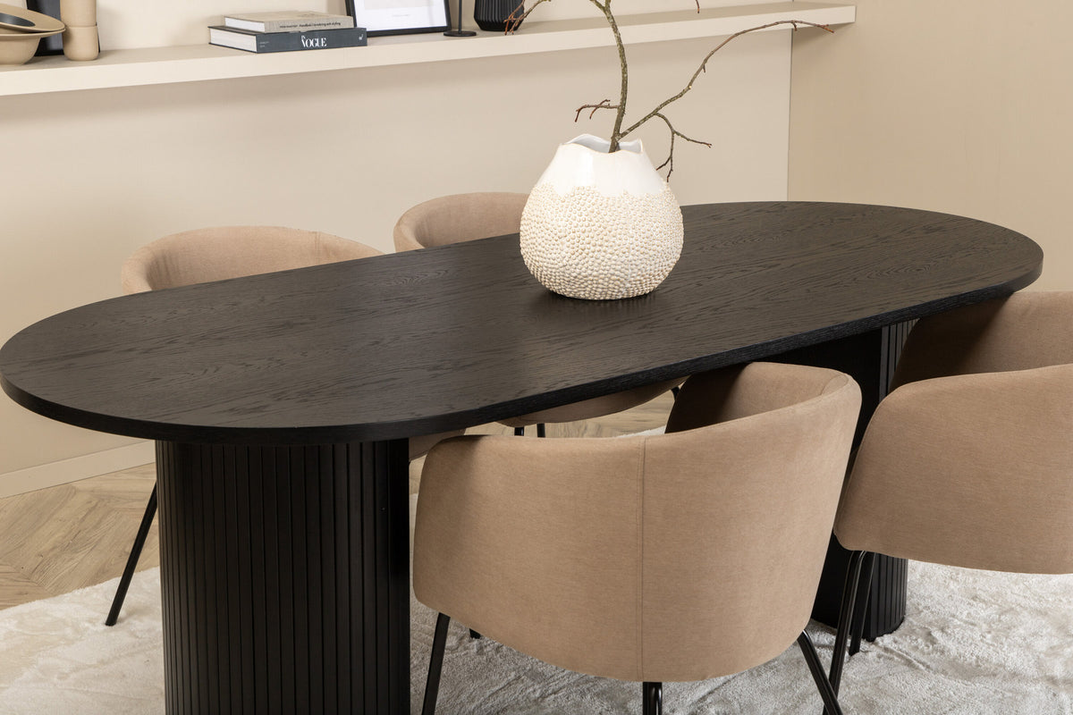 Bianca Esszimmerset + Berit 200cm/4St. in Schwarz präsentiert im Onlineshop von KAQTU Design AG. Esszimmerset ist von Venture Home