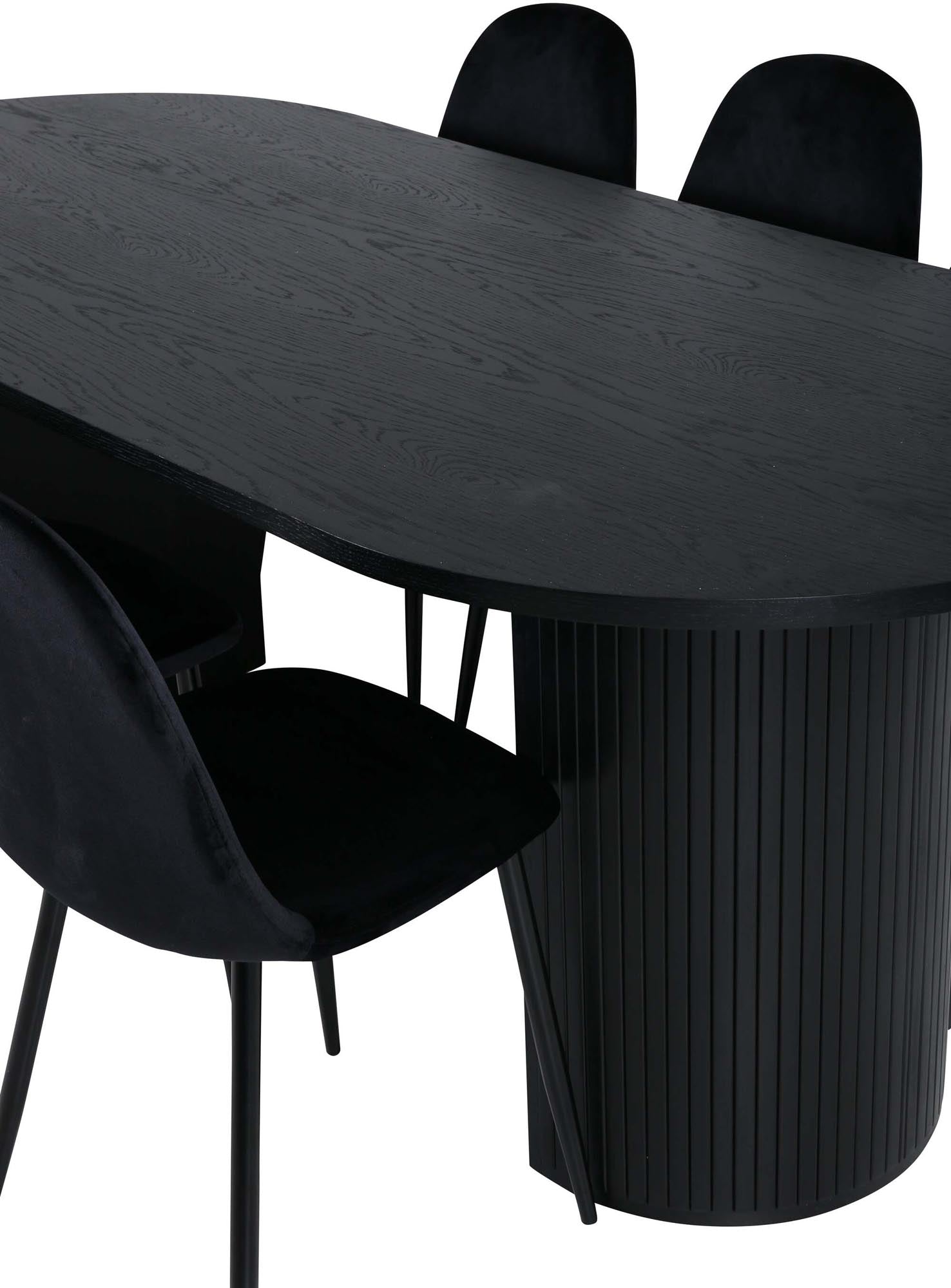 Bianca Esszimmerset + Polar 200cm/6St. in Schwarz präsentiert im Onlineshop von KAQTU Design AG. Esszimmerset ist von Venture Home