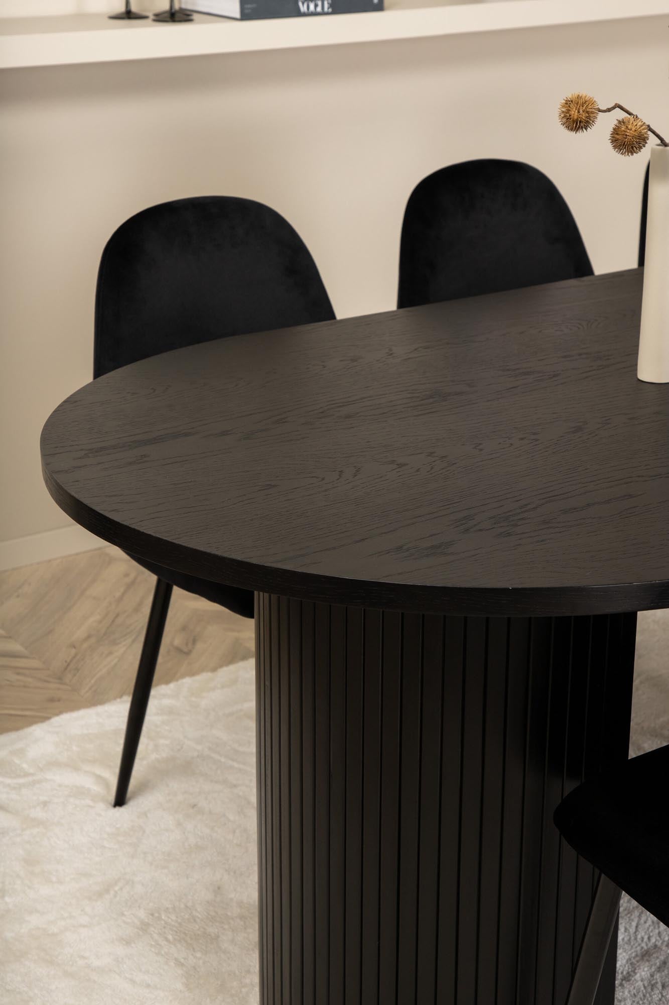 Bianca Esszimmerset + Polar 200cm/6St. in Schwarz präsentiert im Onlineshop von KAQTU Design AG. Esszimmerset ist von Venture Home