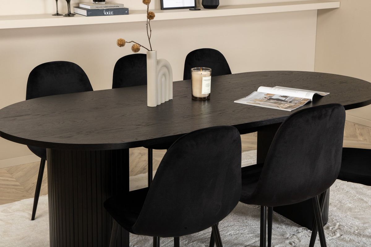 Bianca Esszimmerset + Polar 200cm/6St. in Schwarz präsentiert im Onlineshop von KAQTU Design AG. Esszimmerset ist von Venture Home