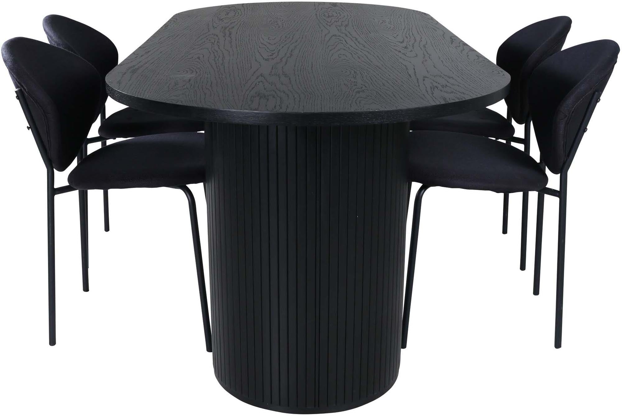 Bianca Esszimmerset + Vault 200cm/4St. in Schwarz präsentiert im Onlineshop von KAQTU Design AG. Esszimmerset ist von Venture Home