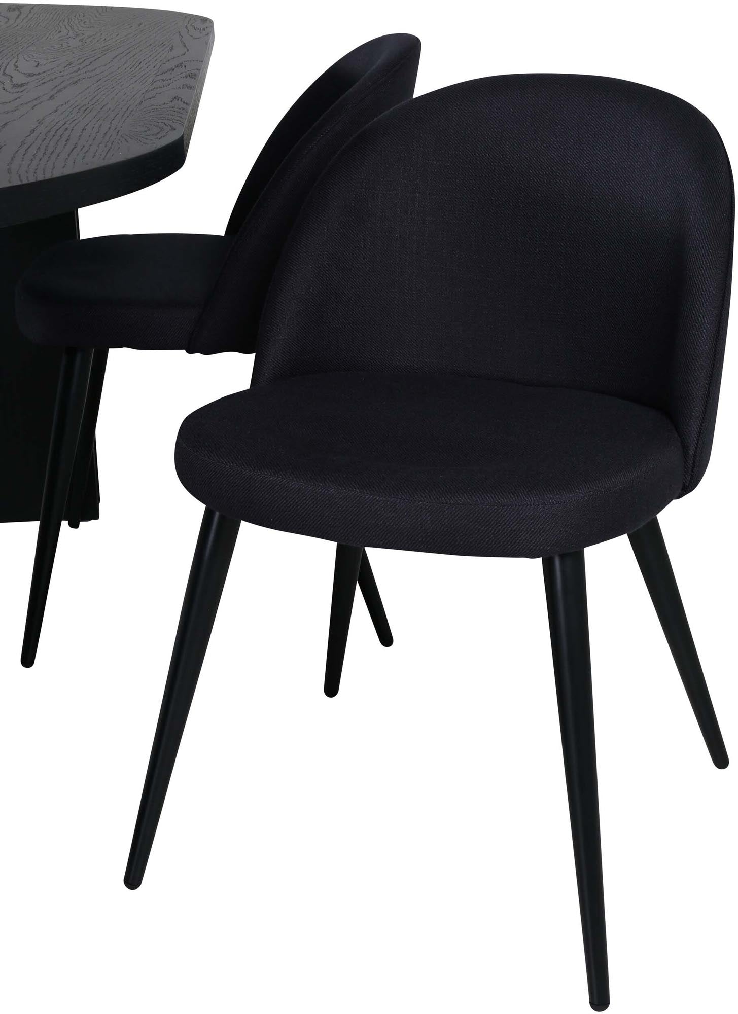Bianca Esszimmerset + Velvet 200cm/4St. in Schwarz präsentiert im Onlineshop von KAQTU Design AG. Esszimmerset ist von Venture Home