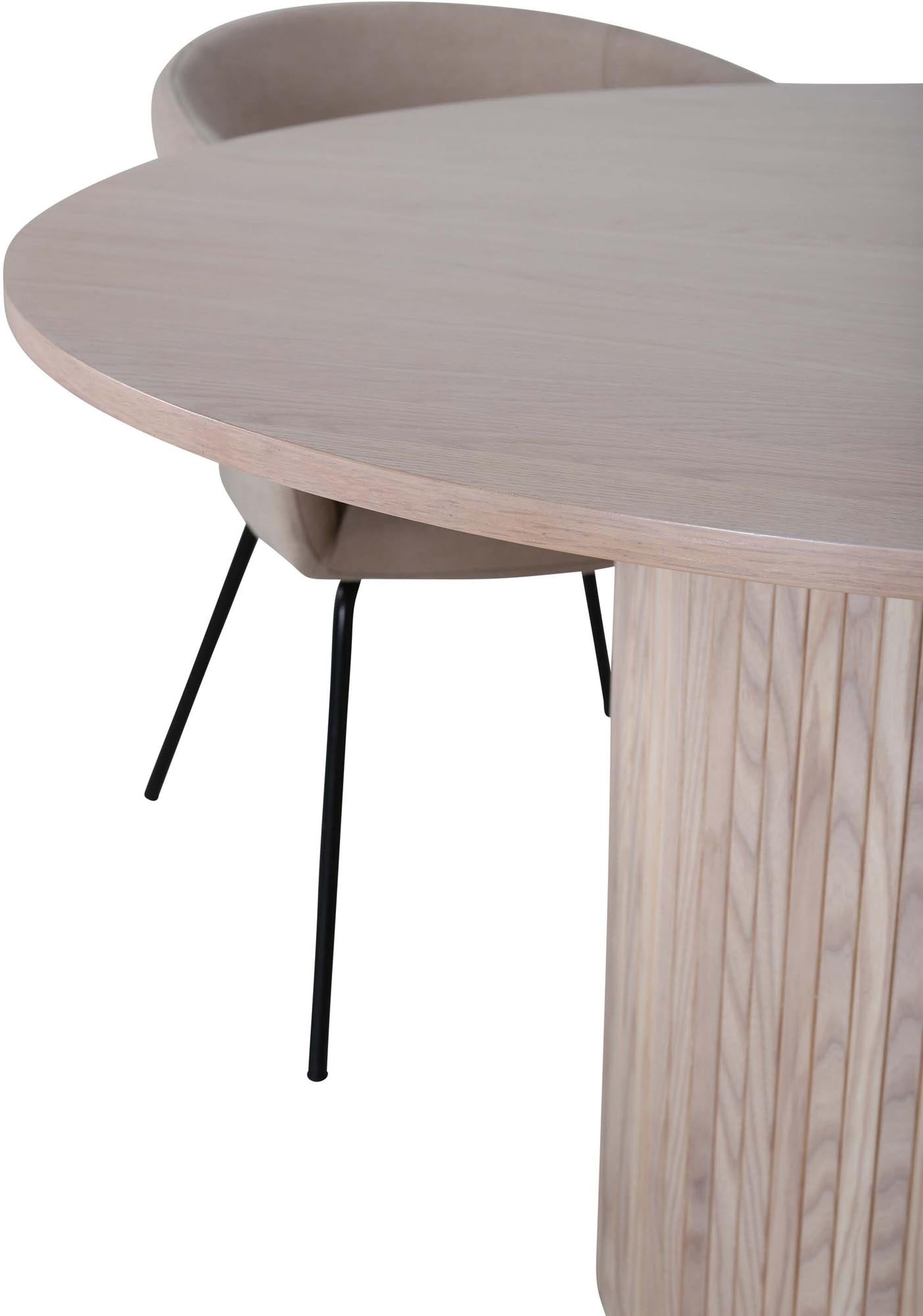 Bianca Esszimmerset + Berit ⌀110cm/4St. in Weiss / Beige präsentiert im Onlineshop von KAQTU Design AG. Esszimmerset ist von Venture Home