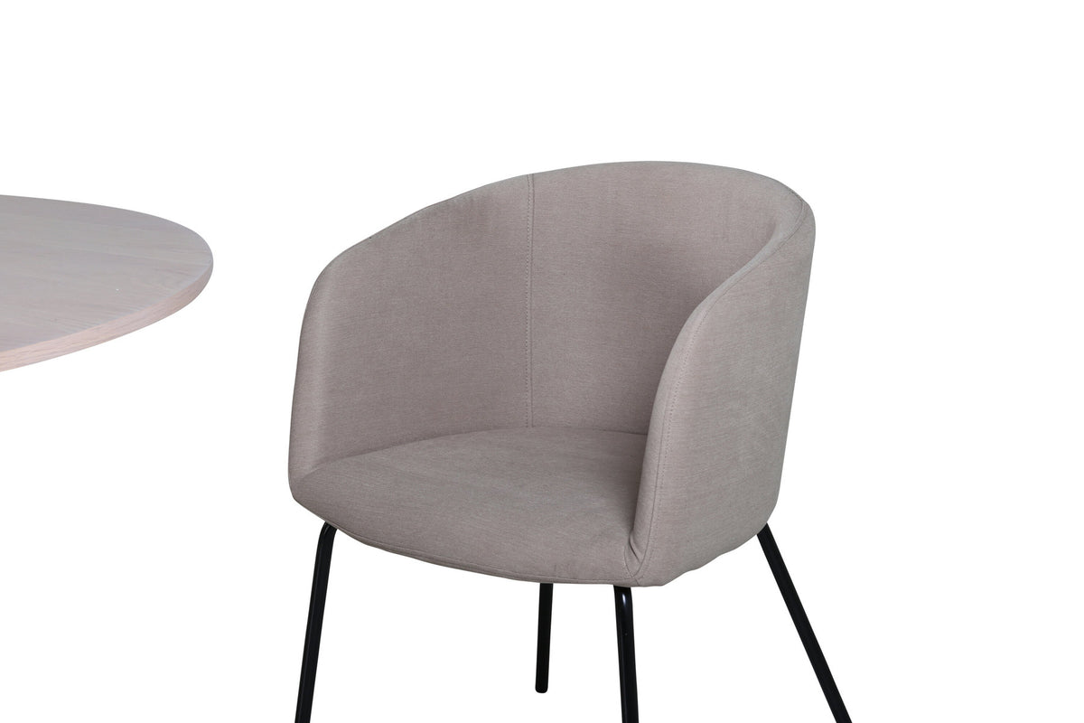 Bianca Esszimmerset + Berit ⌀110cm/4St. in Weiss / Beige präsentiert im Onlineshop von KAQTU Design AG. Esszimmerset ist von Venture Home