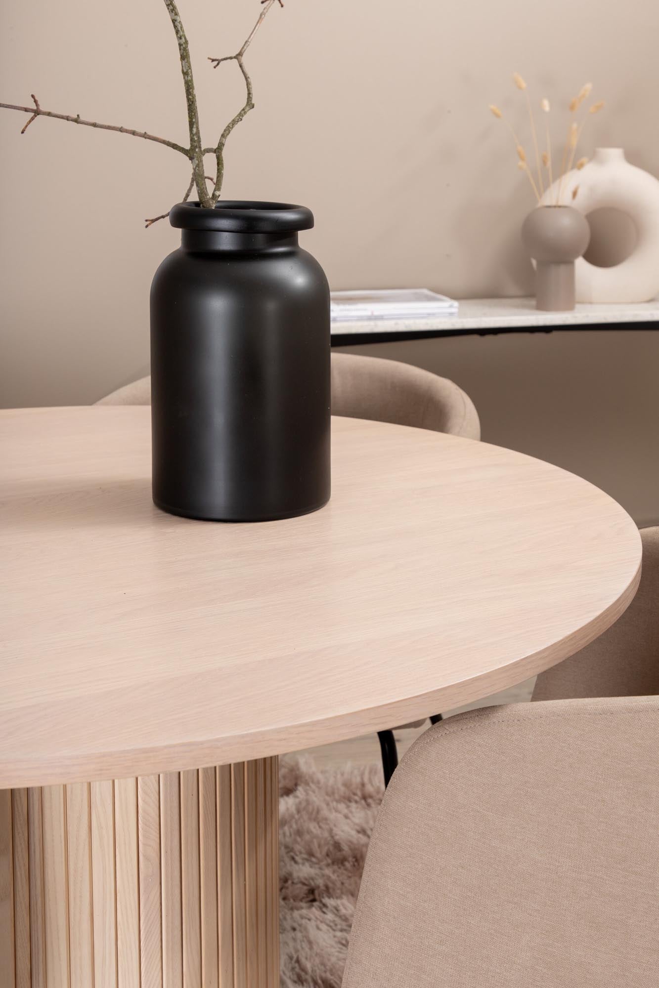 Bianca Esszimmerset + Berit ⌀110cm/4St. in Weiss / Beige präsentiert im Onlineshop von KAQTU Design AG. Esszimmerset ist von Venture Home