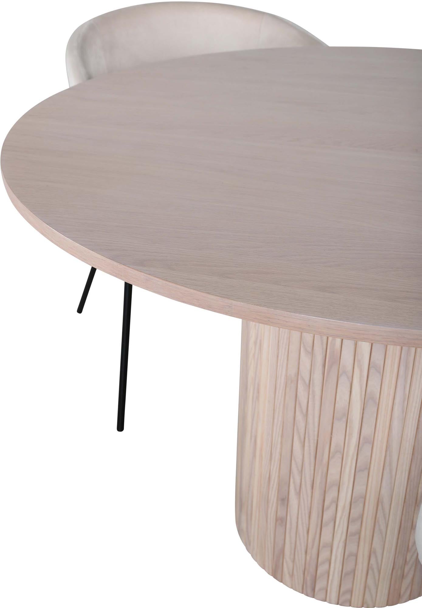 Bianca Esszimmerset + Berit ⌀110cm/4St. in Weiss / Beige präsentiert im Onlineshop von KAQTU Design AG. Esszimmerset ist von Venture Home