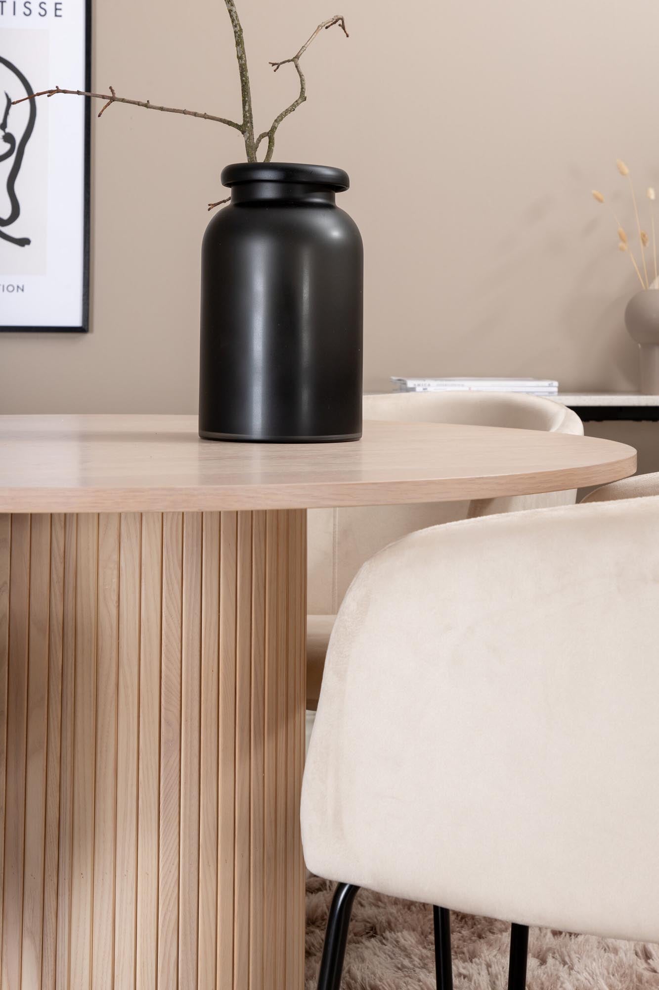 Bianca Esszimmerset + Berit ⌀110cm/4St. in Weiss / Beige präsentiert im Onlineshop von KAQTU Design AG. Esszimmerset ist von Venture Home